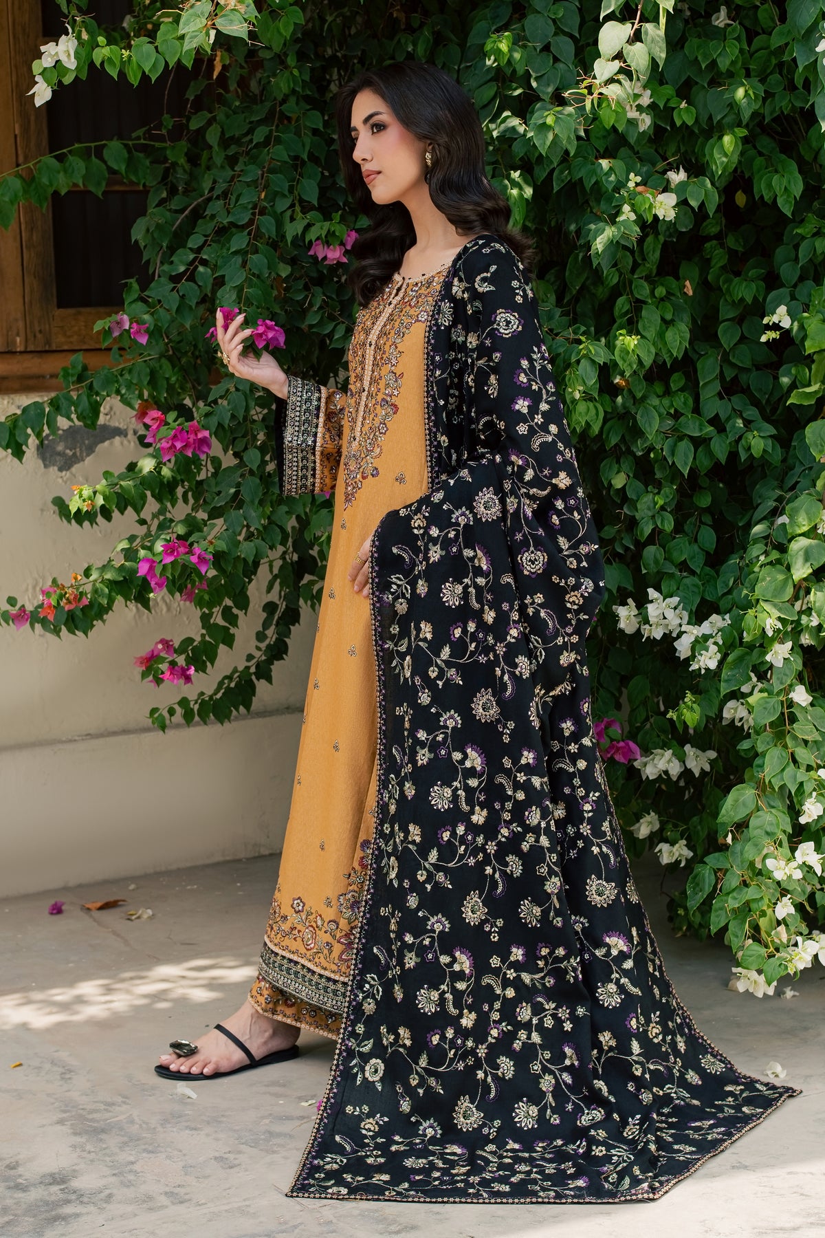 Zaar 3Pc - Embroidered Karandi Pret PRETKARANDI2026 BATIK XS / Mustard / Karandi