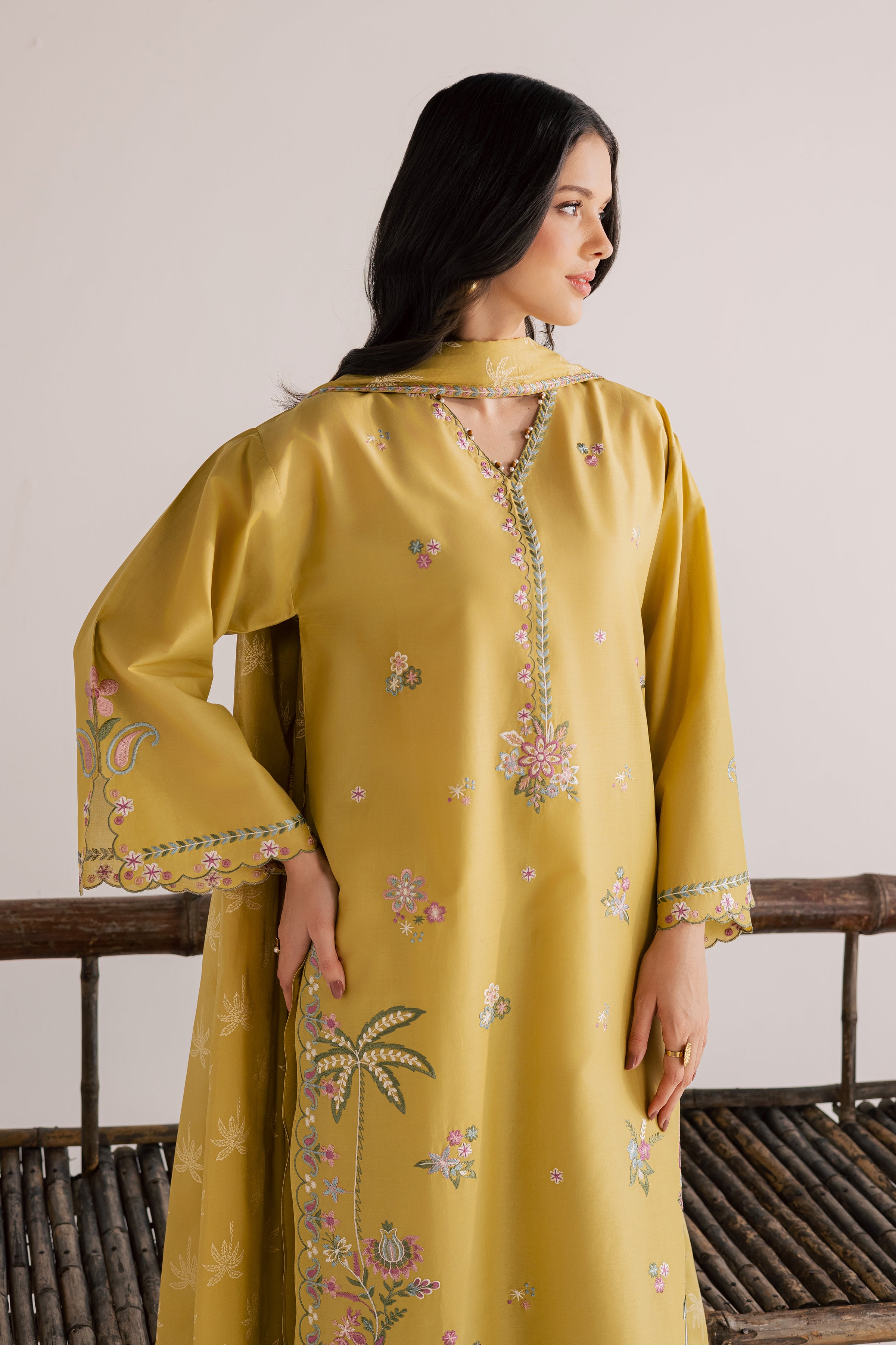 Zaitoon 3Pc - Embroidered Lawn Dress EverydayEdit26 BATIK XS / Lime Green / Pima Lawn-S / Lime Green / Pima Lawn-M / Lime Green / Pima Lawn-L / Lime Green / Pima Lawn-XL / Lime Green / Pima Lawn