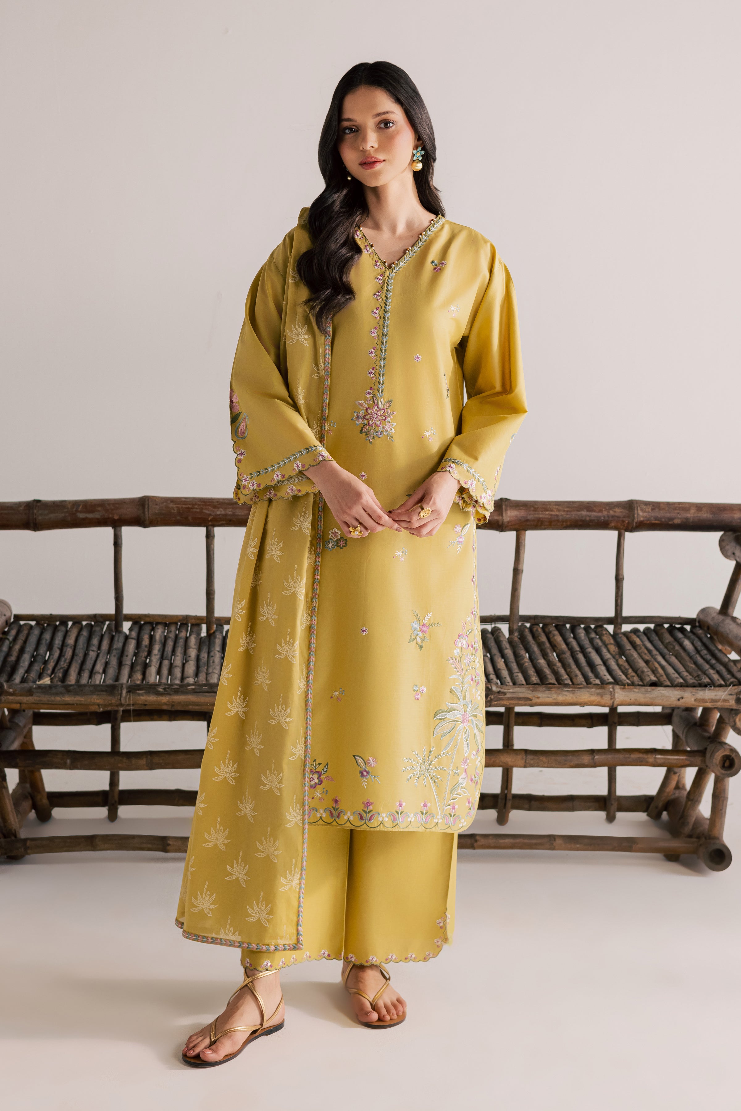 Zaitoon 3Pc - Embroidered Lawn Dress EverydayEdit26 BATIK XS / Lime Green / Pima Lawn-S / Lime Green / Pima Lawn-M / Lime Green / Pima Lawn-L / Lime Green / Pima Lawn-XL / Lime Green / Pima Lawn
