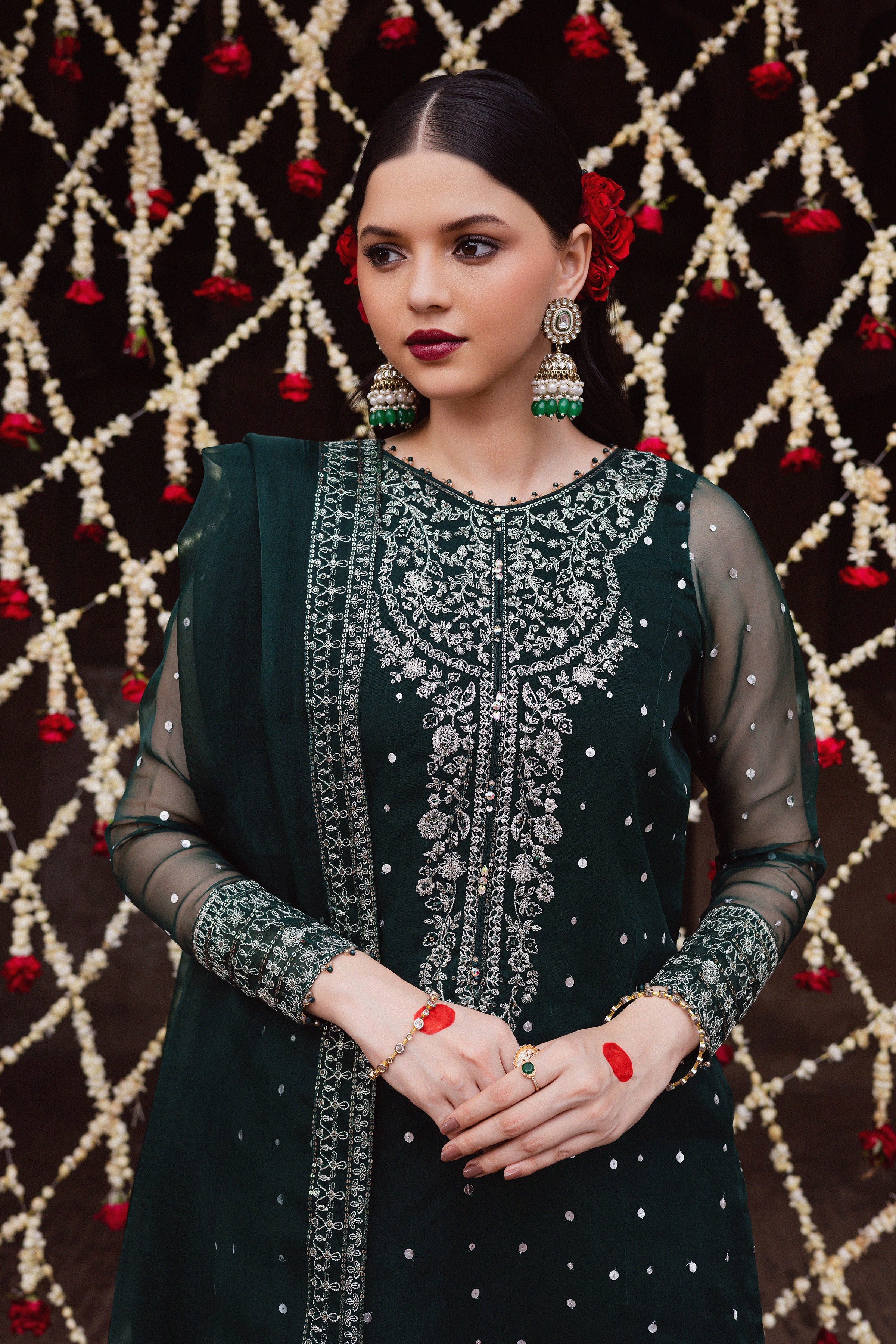 Zamurud 3Pc - Festive Luxe Pret BATIKLuxePRET BATIK XS / Emerald Green / Organza & Raw Silk-S / Emerald Green / Organza & Raw Silk-M / Emerald Green / Organza & Raw Silk-L / Emerald Green / Organza & Raw Silk-XL / Emerald Green / Organza & Raw Silk