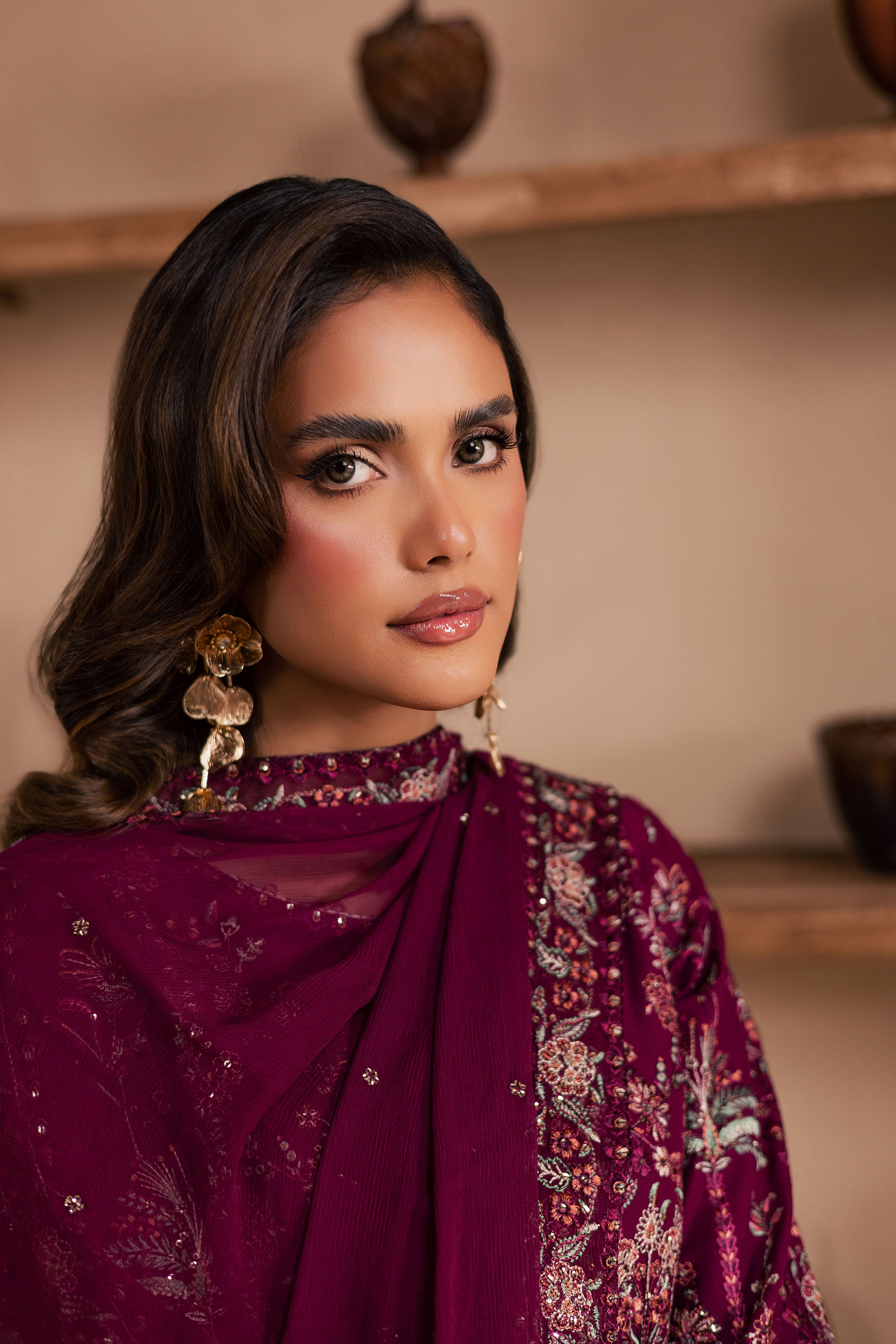 Zeva 3Pc - Embroidered Khaddar Dress BATIK WINTER PRET 2025 BATIK XS / Beet Root / Khaddar-S / Beet Root / Khaddar-M / Beet Root / Khaddar-L / Beet Root / Khaddar-XL / Beet Root / Khaddar