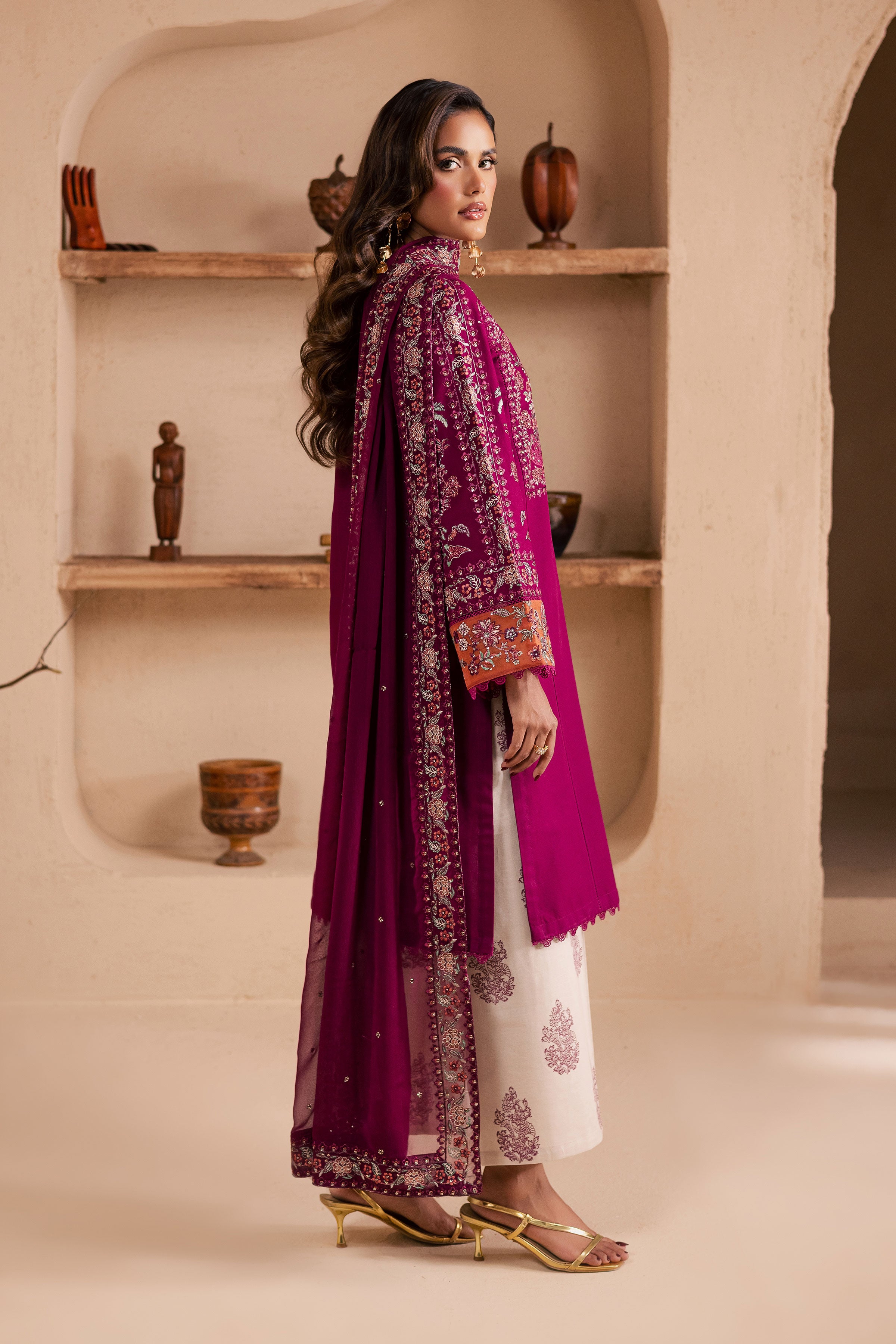 Zeva 3Pc - Embroidered Khaddar Dress BATIK WINTER PRET 2025 BATIK XS / Beet Root / Khaddar-S / Beet Root / Khaddar-M / Beet Root / Khaddar-L / Beet Root / Khaddar-XL / Beet Root / Khaddar