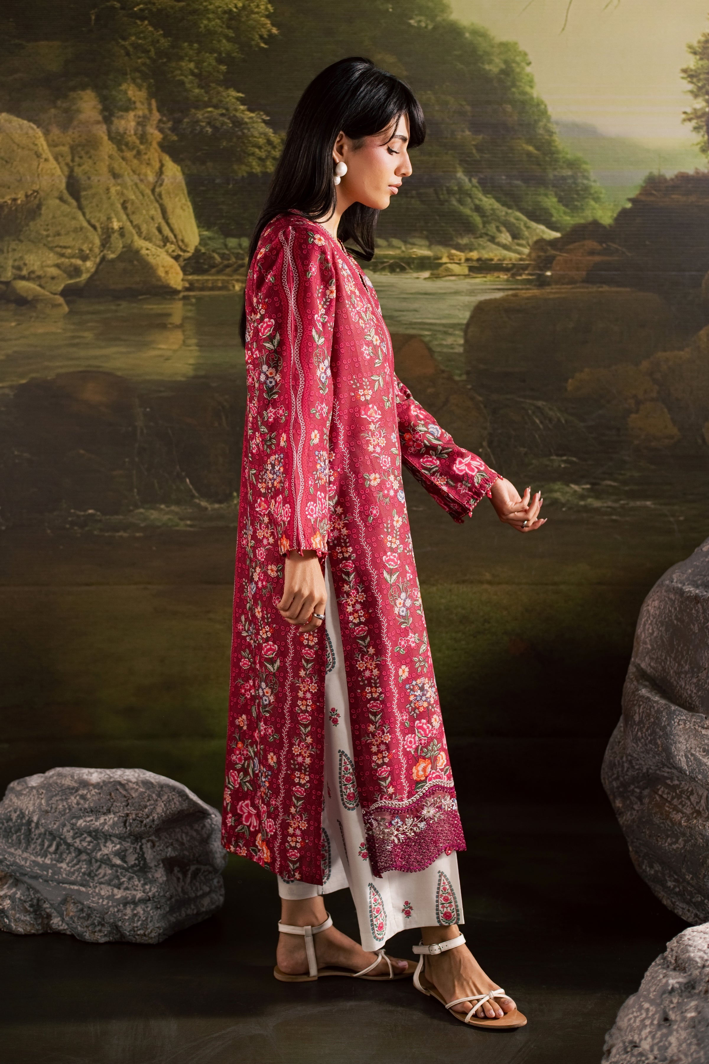 Zim 2Pc - Printed Lawn Dress BATIKSS26 BATIK XS / Pink / Lawn-S / Pink / Lawn-M / Pink / Lawn-L / Pink / Lawn-XL / Pink / Lawn