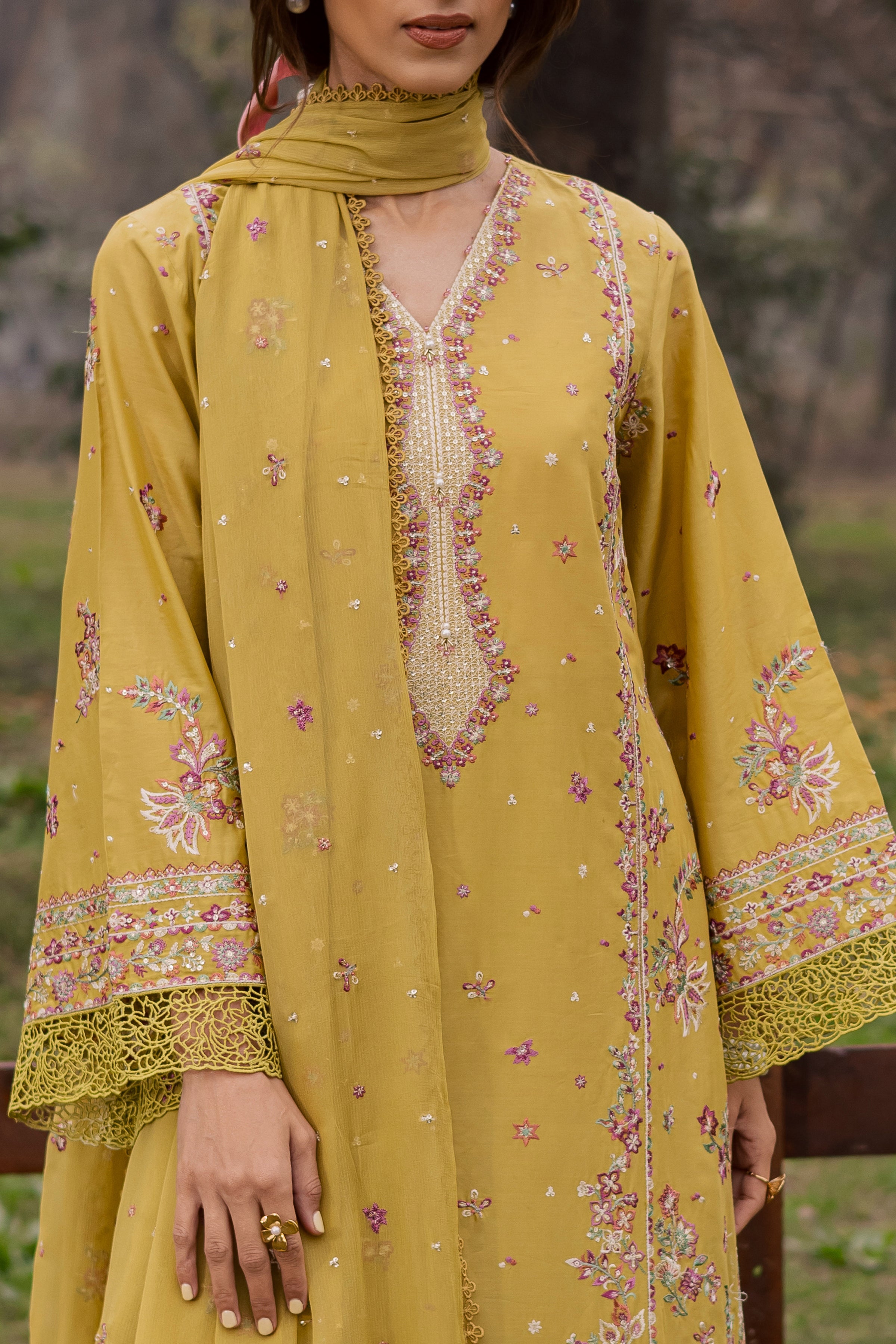 Zimal 3Pc - Festive Embroidered Lawn BATIKEID2026 BATIK XS / Lime Green / Pima Lawn-S / Lime Green / Pima Lawn-M / Lime Green / Pima Lawn-L / Lime Green / Pima Lawn-XL / Lime Green / Pima Lawn