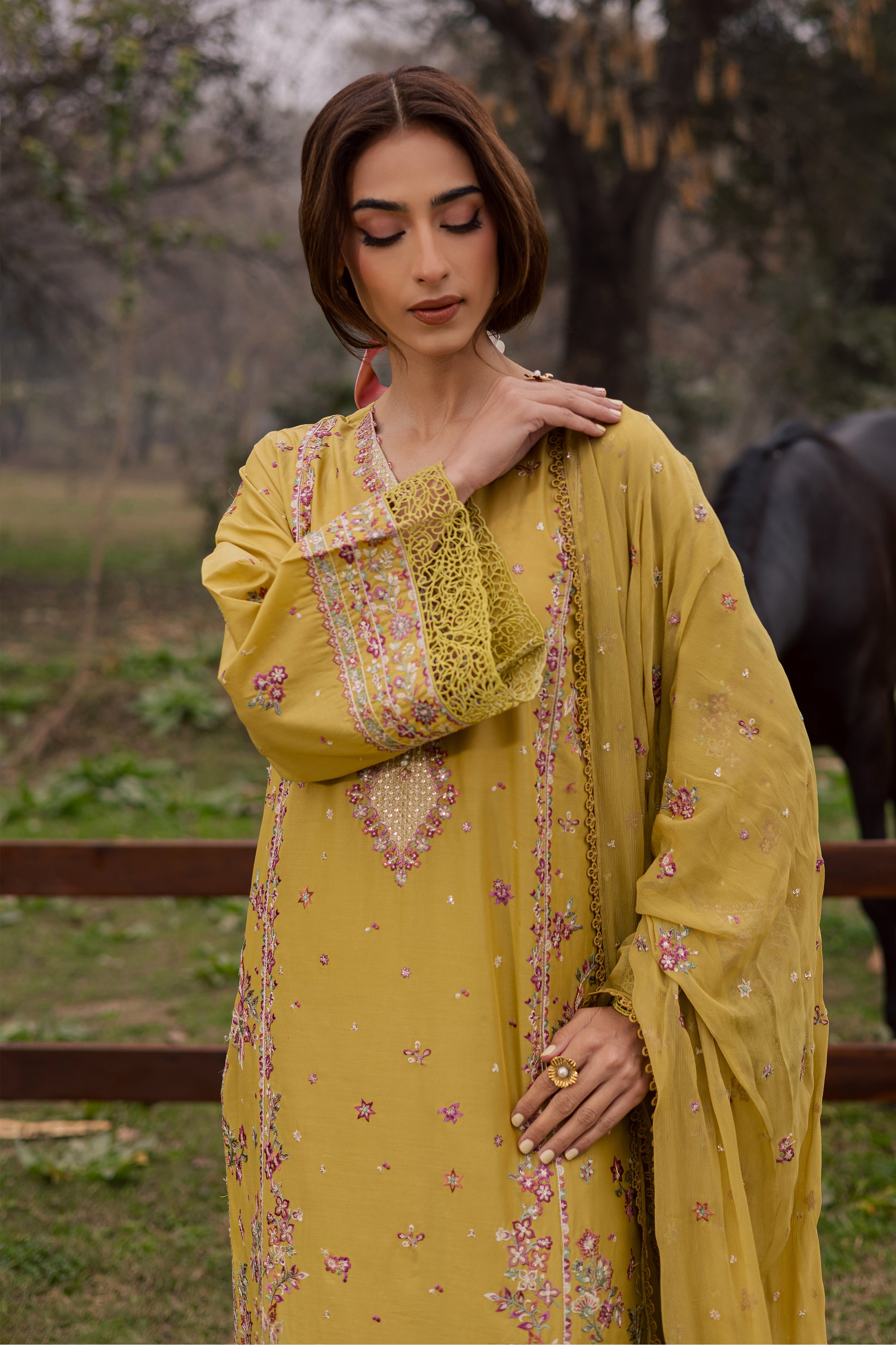 Zimal 3Pc - Festive Embroidered Lawn BATIKEID2026 BATIK XS / Lime Green / Pima Lawn-S / Lime Green / Pima Lawn-M / Lime Green / Pima Lawn-L / Lime Green / Pima Lawn-XL / Lime Green / Pima Lawn