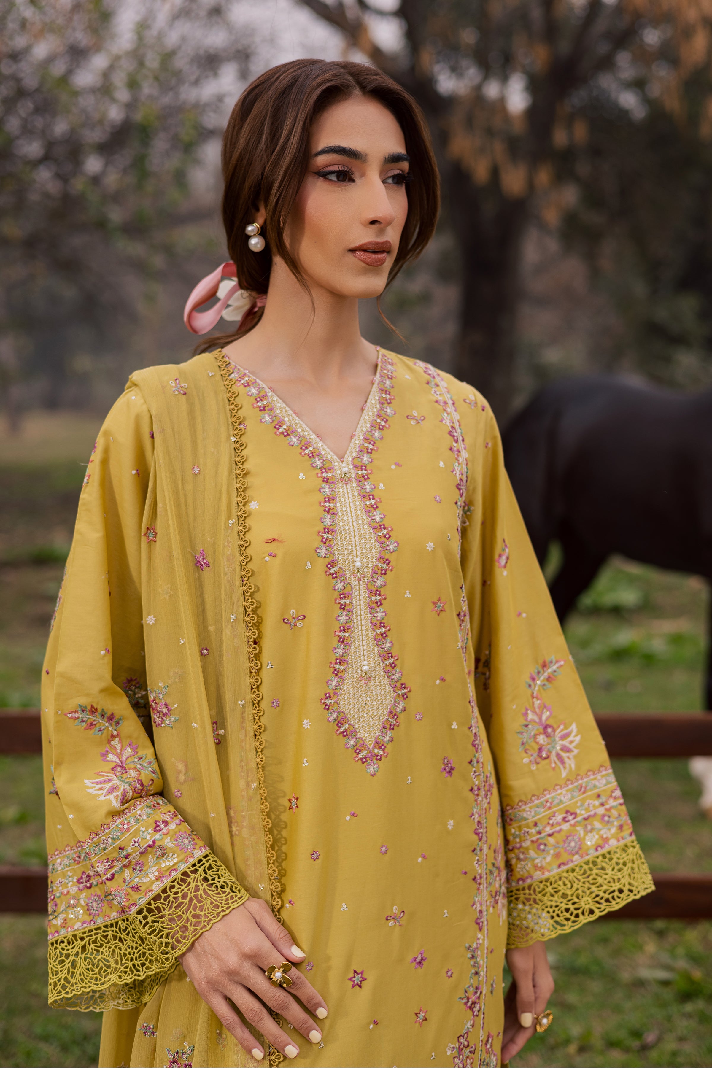 Zimal 3Pc - Festive Embroidered Lawn BATIKEID2026 BATIK XS / Lime Green / Pima Lawn-S / Lime Green / Pima Lawn-M / Lime Green / Pima Lawn-L / Lime Green / Pima Lawn-XL / Lime Green / Pima Lawn