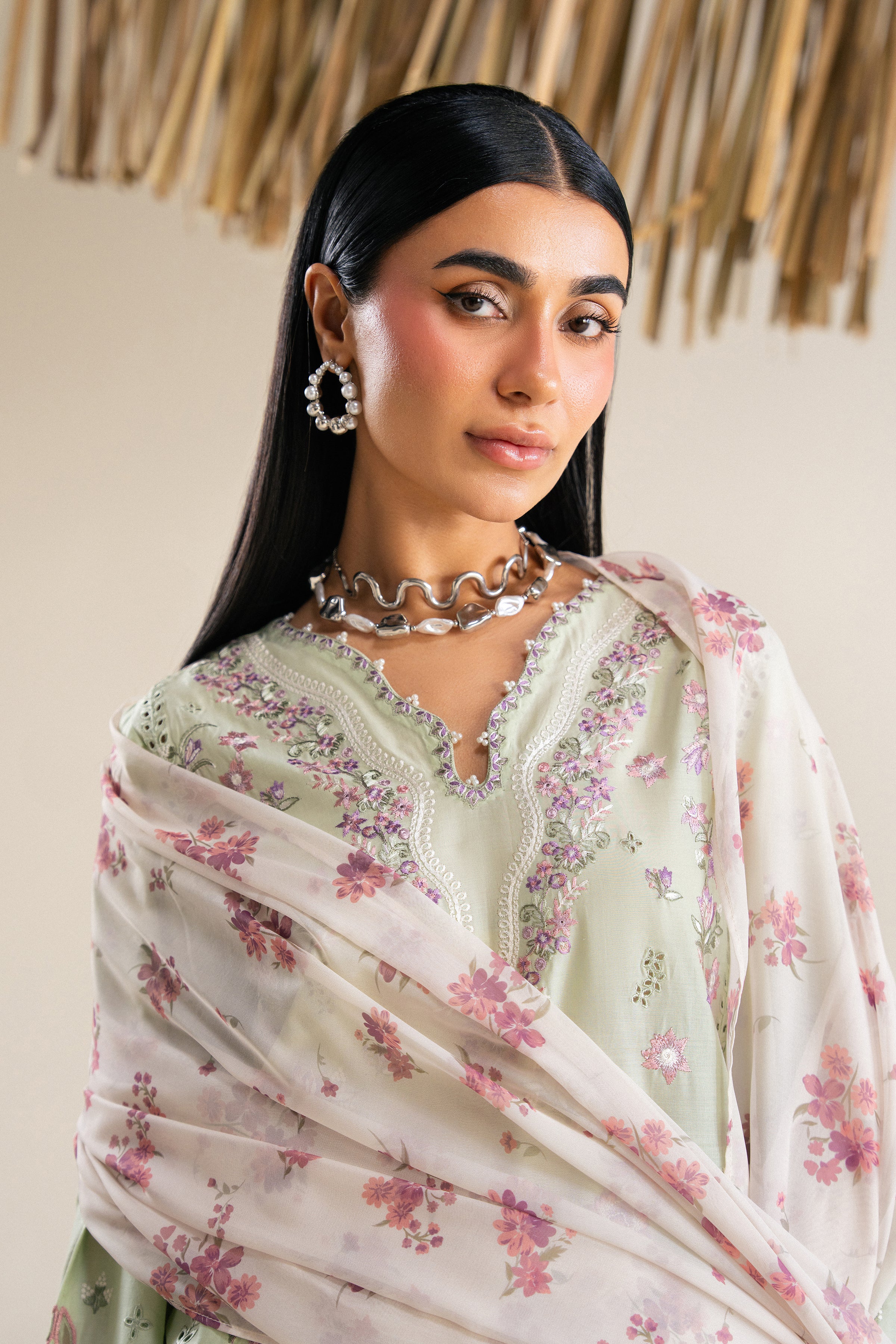 Zoey 3Pc - Festive Eid Pret BATIKSS26 BATIK XS / Bok choy / Pima Lawn-S / Bok choy / Pima Lawn-M / Bok choy / Pima Lawn-L / Bok choy / Pima Lawn-XL / Bok choy / Pima Lawn