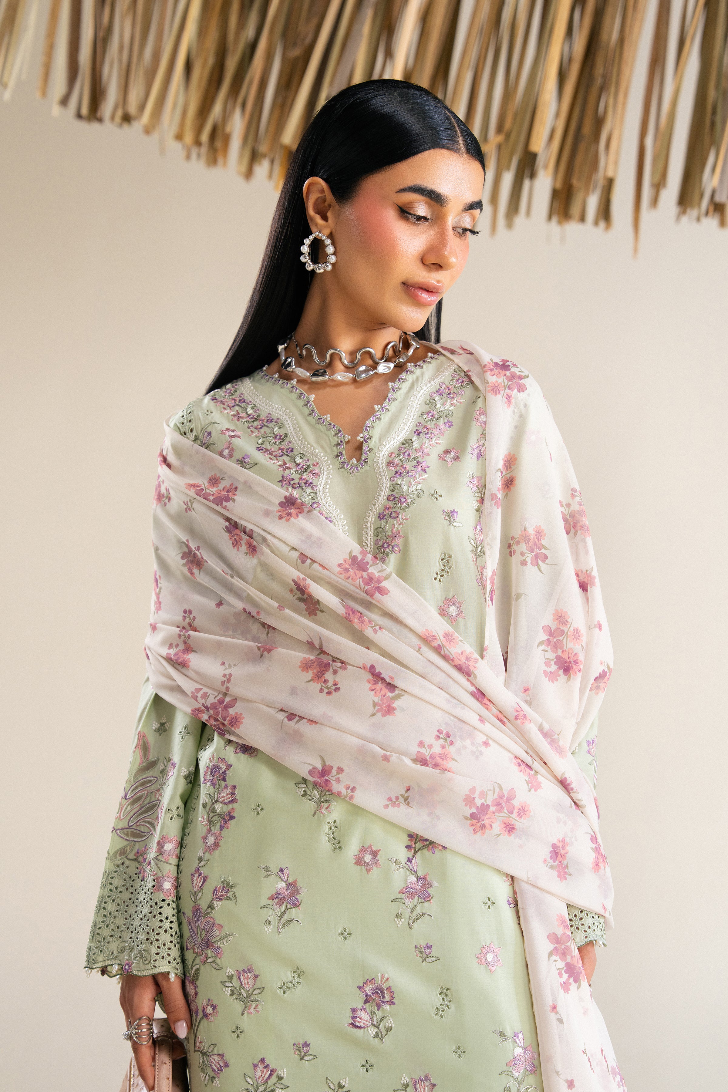 Zoey 3Pc - Festive Eid Pret BATIKSS26 BATIK XS / Bok choy / Pima Lawn-S / Bok choy / Pima Lawn-M / Bok choy / Pima Lawn-L / Bok choy / Pima Lawn-XL / Bok choy / Pima Lawn