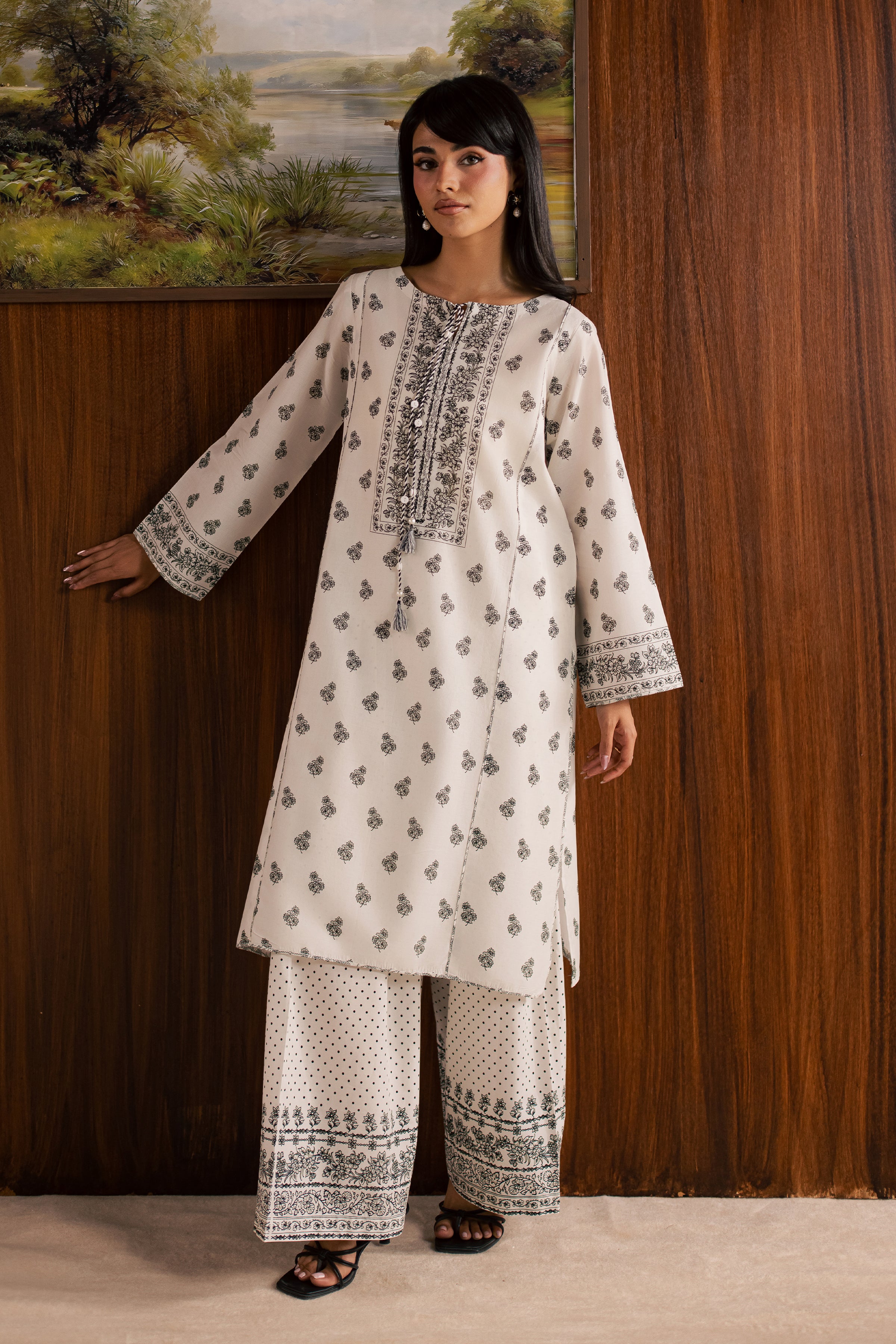 Zoyee 2Pc - Printed Lawn Dress BATIKSS26 BATIK XS / Off White / Lawn-S / Off White / Lawn-M / Off White / Lawn-L / Off White / Lawn-XL / Off White / Lawn