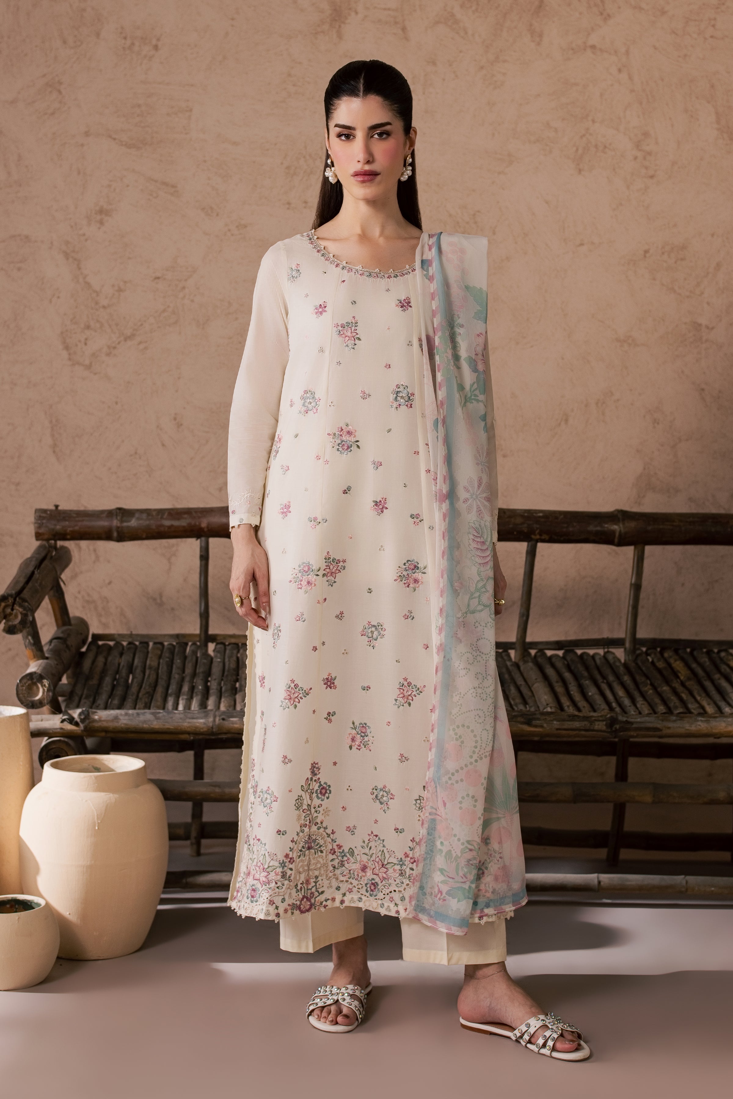Zubariya 3Pc - Embroidered Lawn Dress EverydayEdit26 BATIK XS / Eggnog / Pima Lawn-S / Eggnog / Pima Lawn-M / Eggnog / Pima Lawn-L / Eggnog / Pima Lawn-XL / Eggnog / Pima Lawn