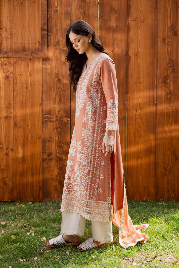 Zurah 3Pc - Embroidered Khaddar Dress BATIK WINTER PRET 2025  BATIK   XS / Coral Peach / Khaddar-S / Coral Peach / Khaddar-M / Coral Peach / Khaddar-L / Coral Peach / Khaddar-XL / Coral Peach / Khaddar