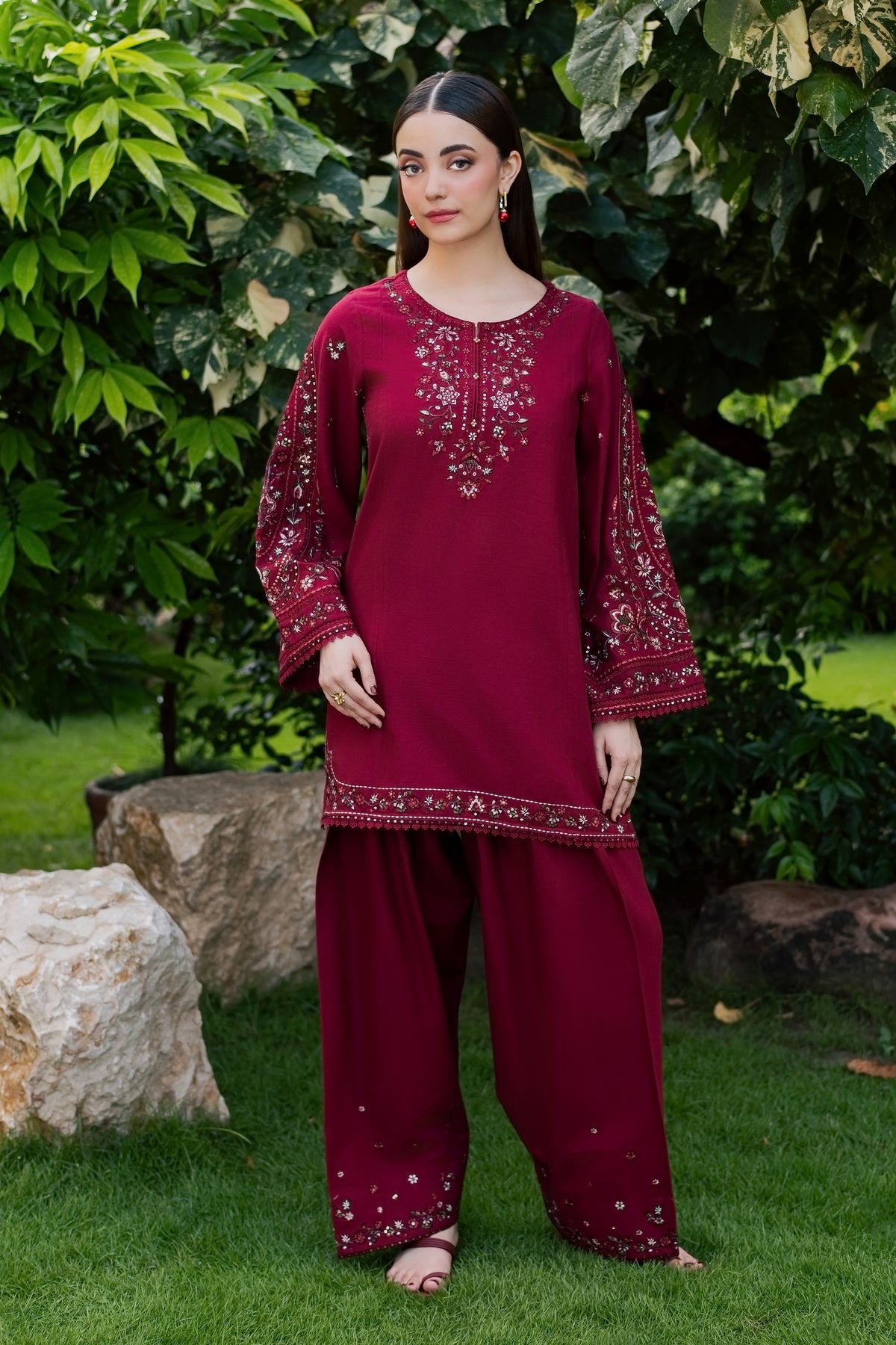 Royal Loom 2Pc - Embroidered Khaddar Pret