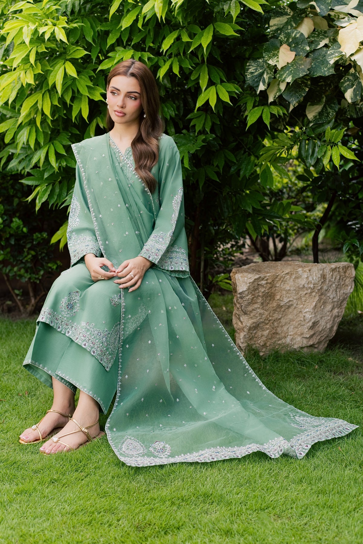 Sea Java 3Pc - Embroidered Khaddar Pret
