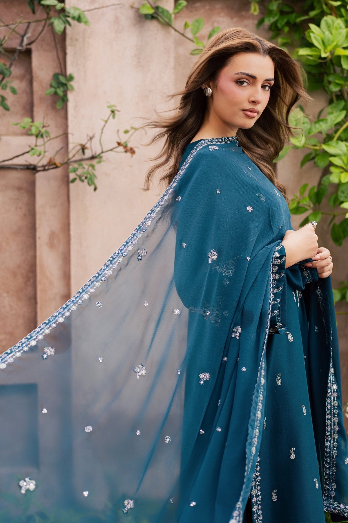 Zarmala 3Pc - Embroidered Khaddar Pret