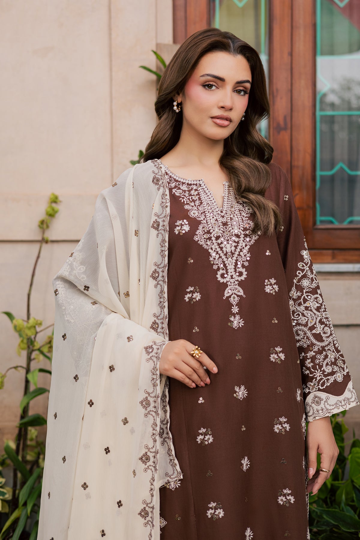Ormara 3Pc - Embroidered Khaddar Pret