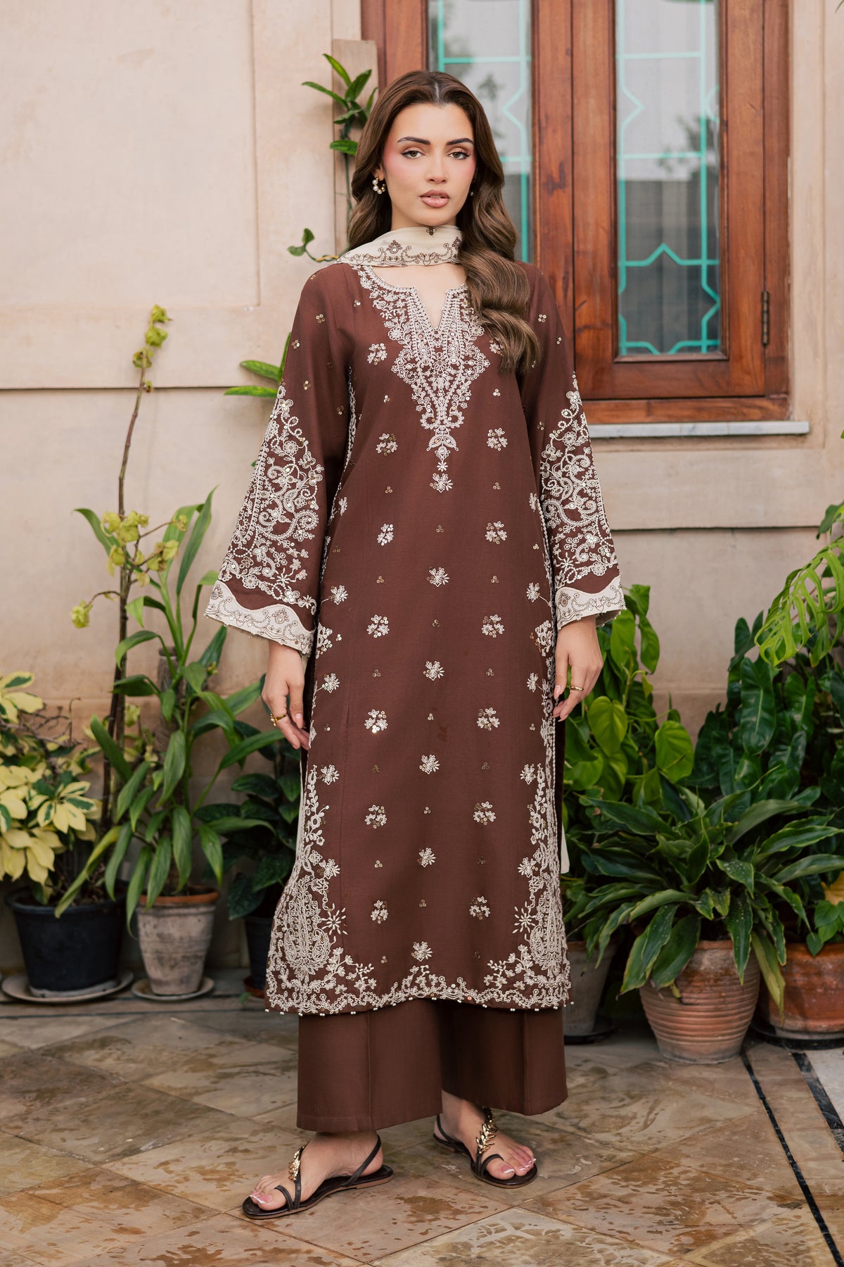 Ormara 3Pc - Embroidered Khaddar Pret