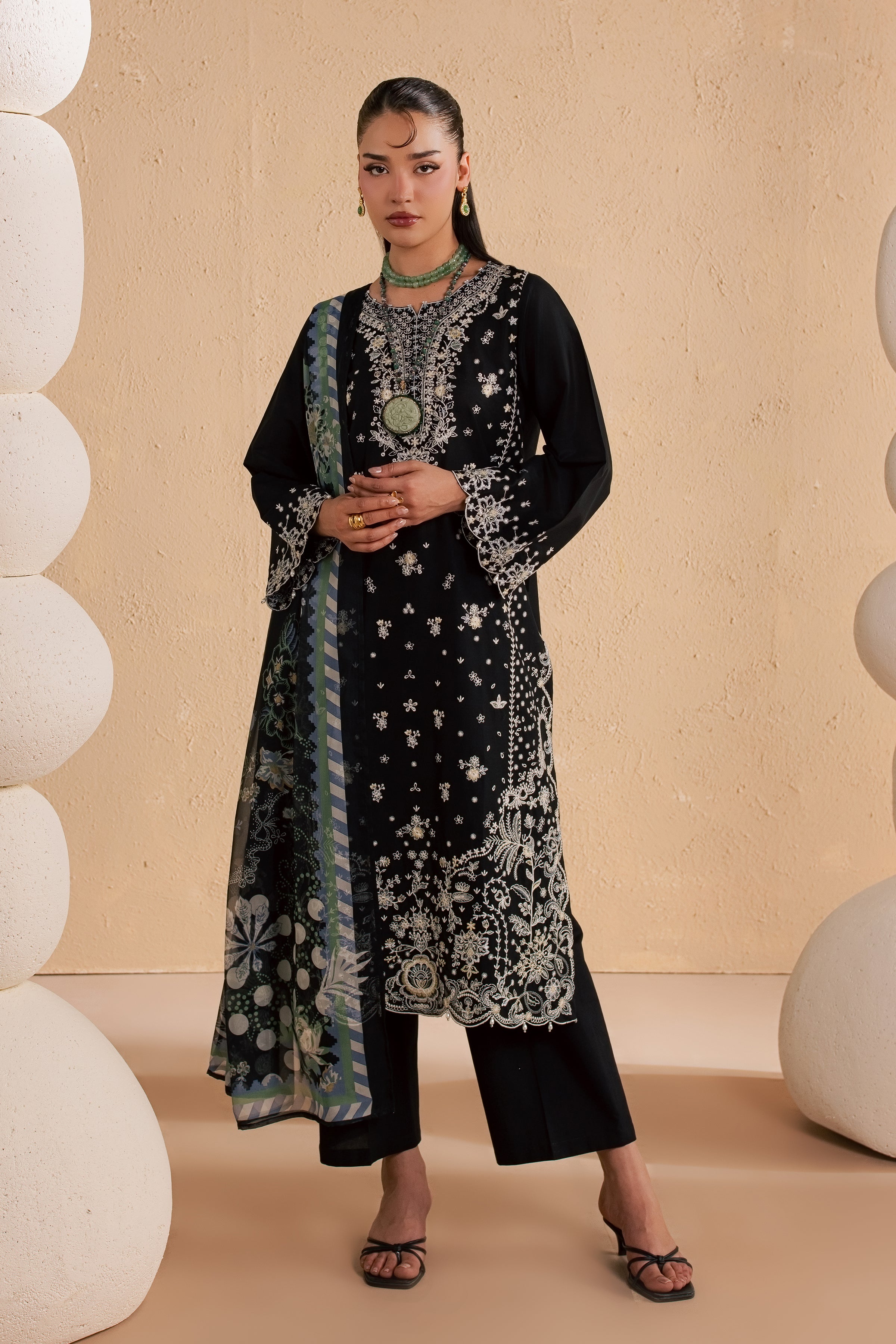 Brno 3Pc - Festive Embroidered Lawn