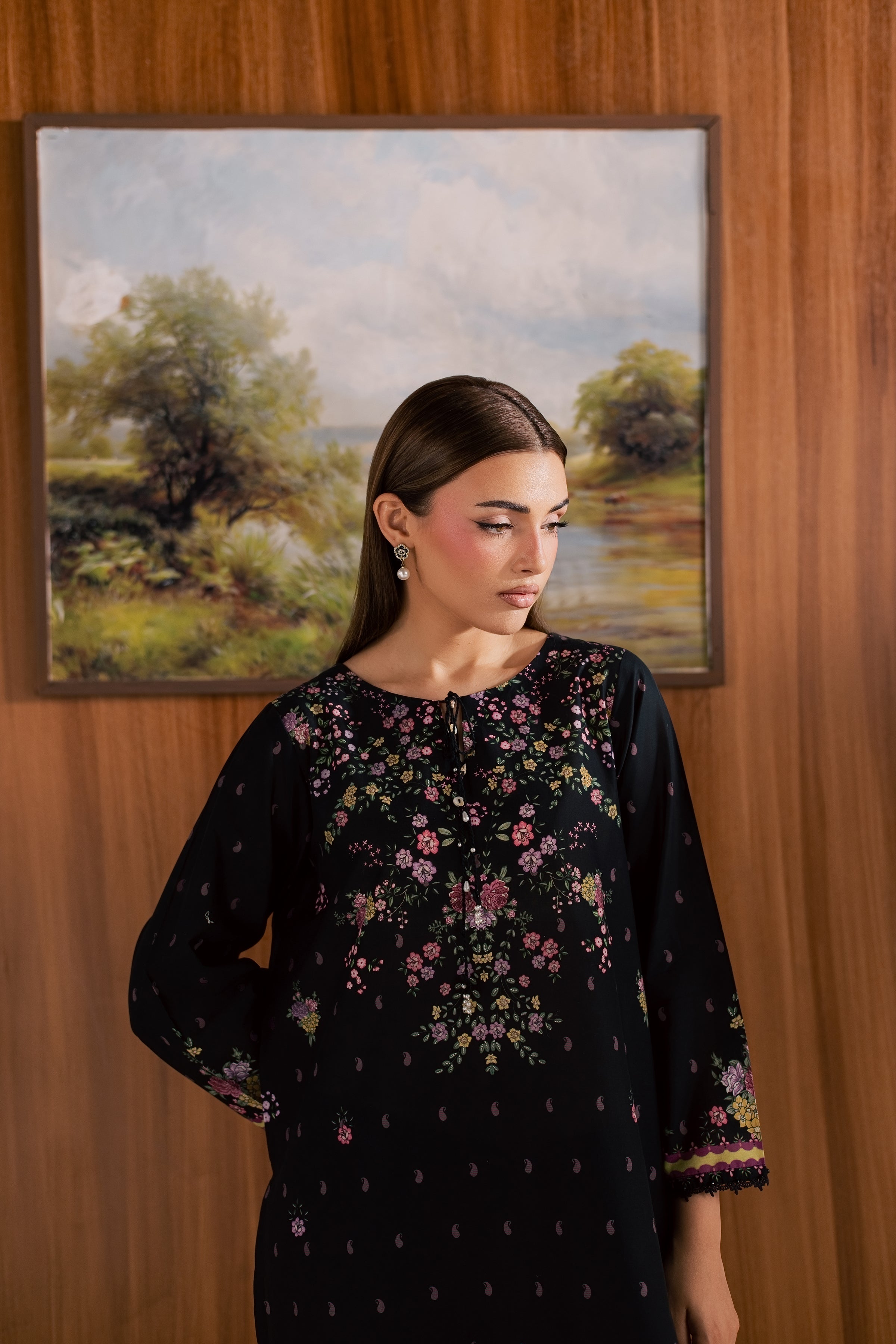 Black Marcella 2Pc - Printed Lawn Dress