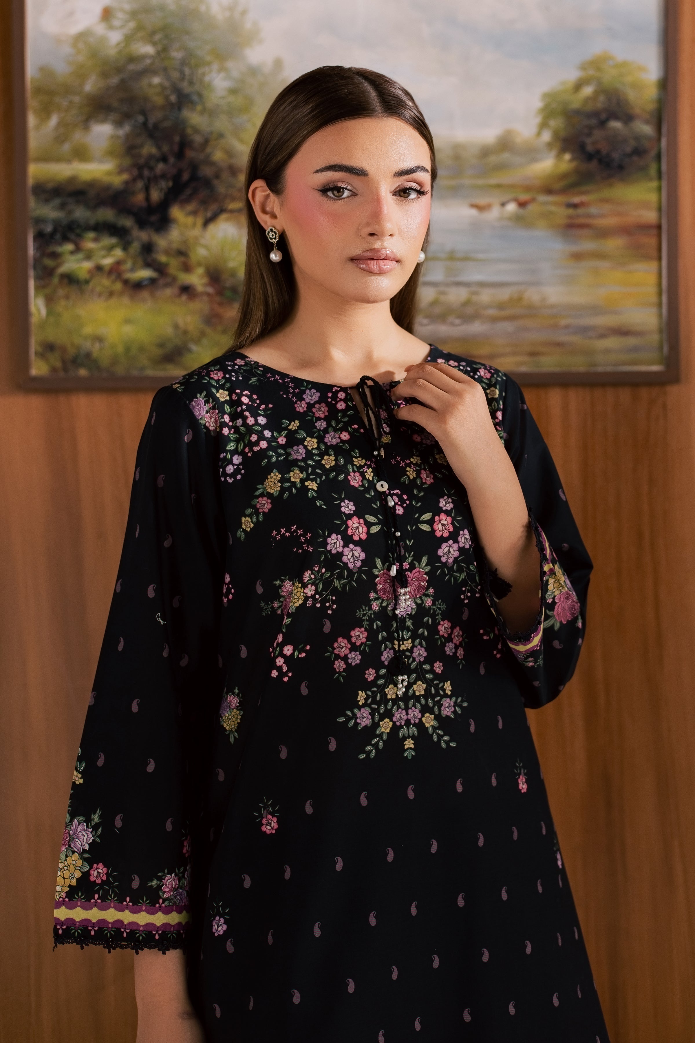 Black Marcella 2Pc - Printed Lawn Dress