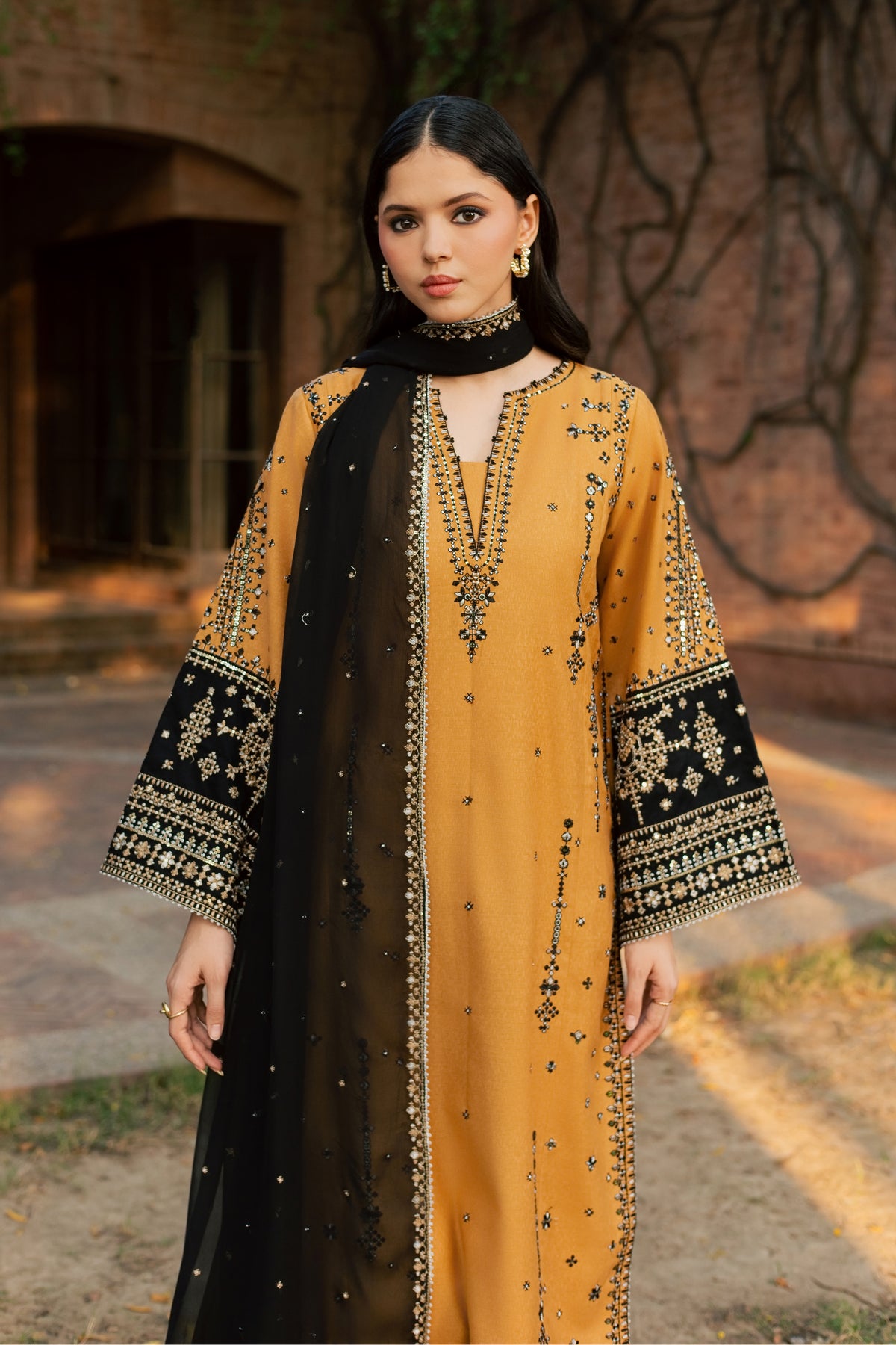 Arzina 3Pc - Embroidered Karandi Pret