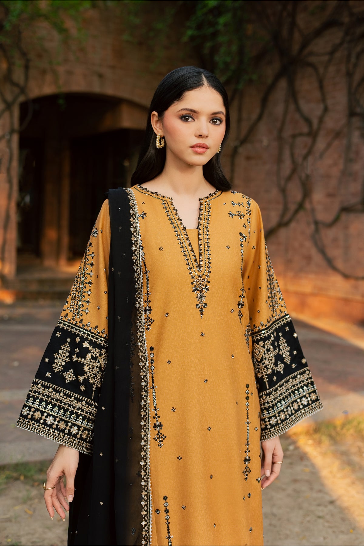 Arzina 3Pc - Embroidered Karandi Pret