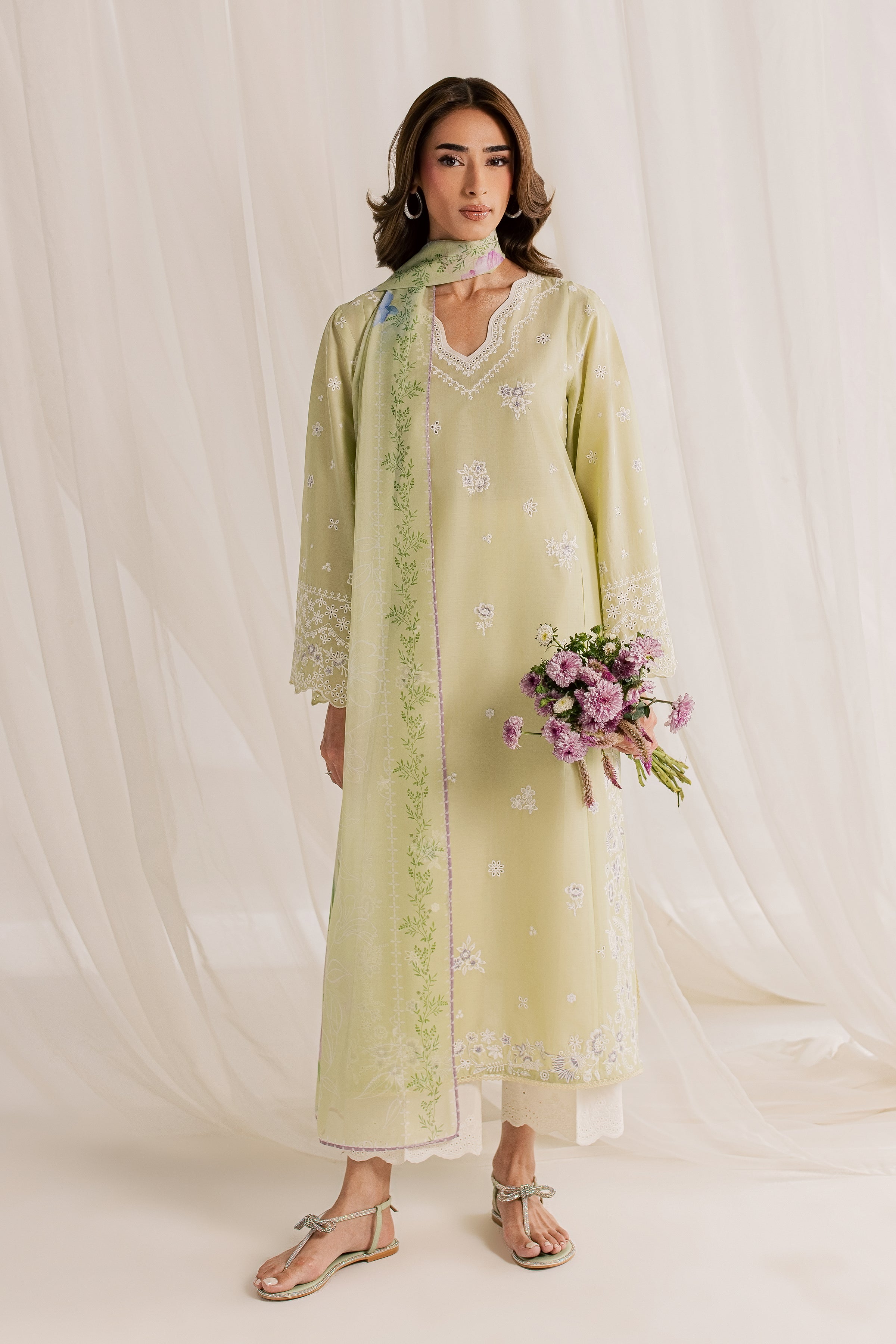 Basma 3Pc - Embroidered Lawn Dress