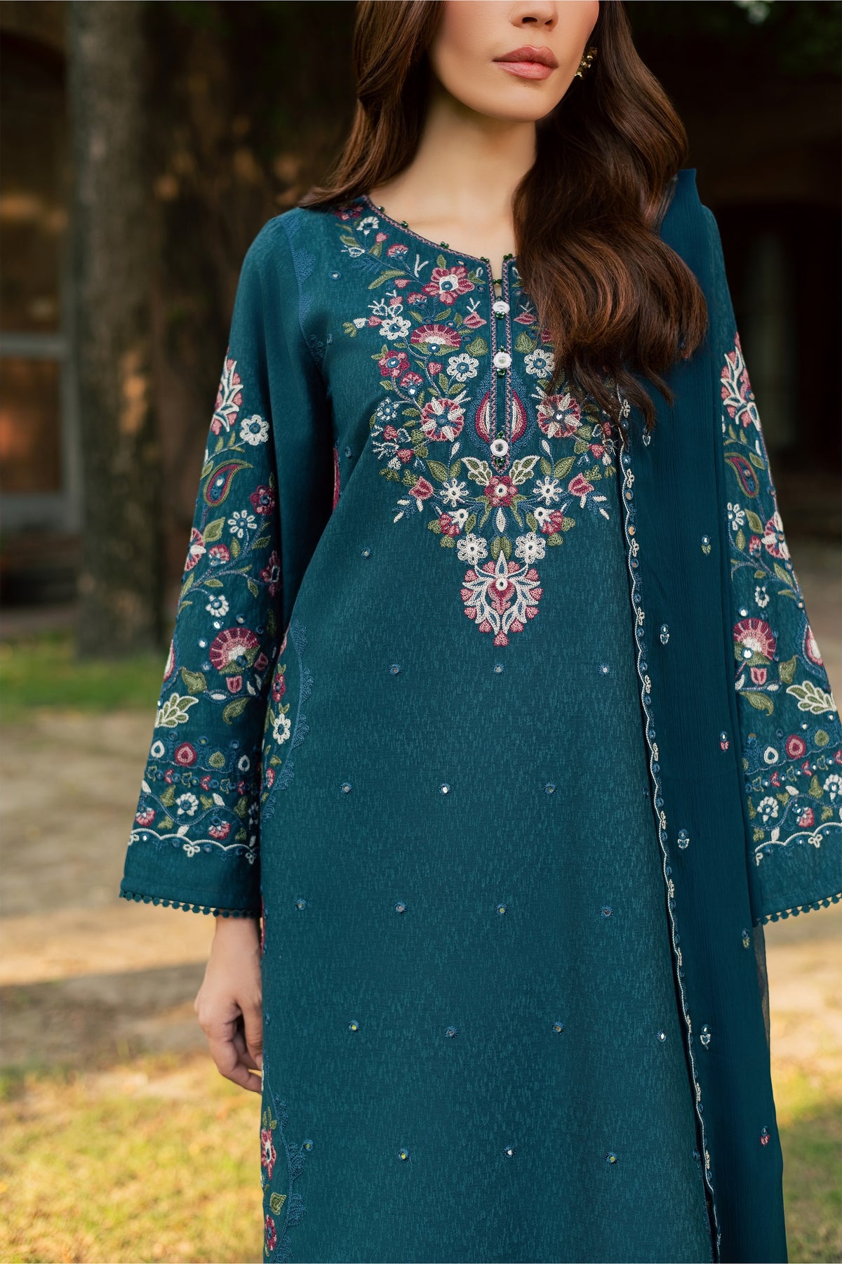 Pam 3Pc - Embroidered Karandi Pret