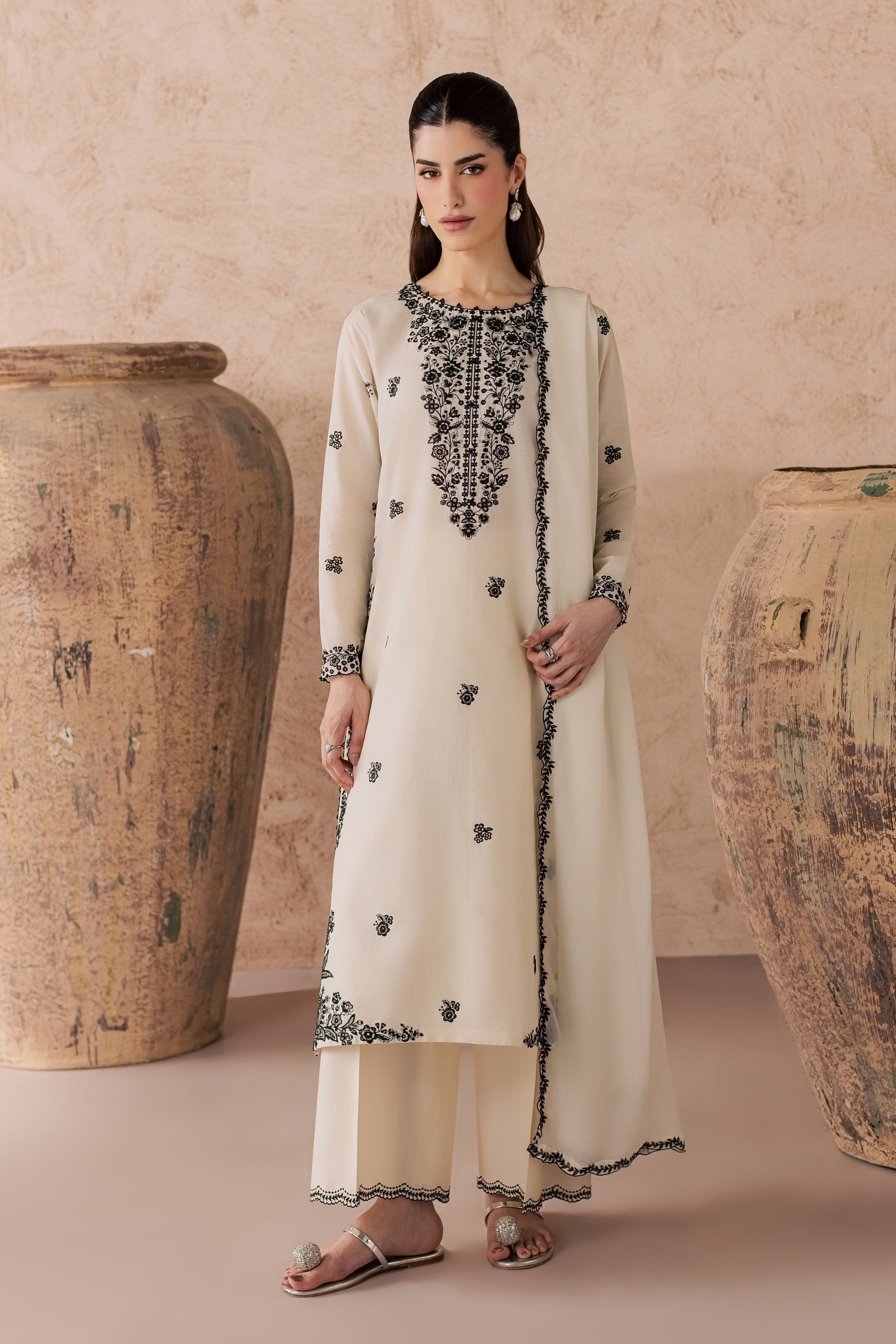 Sia 3Pc - Embroidered Lawn Dress