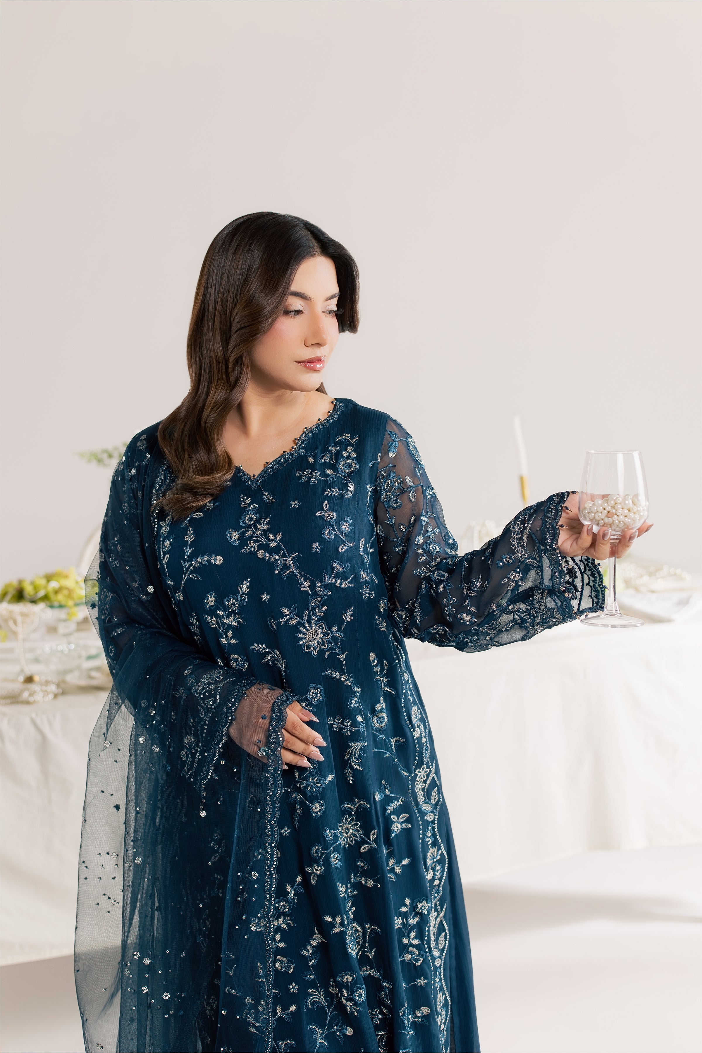 Teal Neesha 3Pc - Festive Luxe Pret