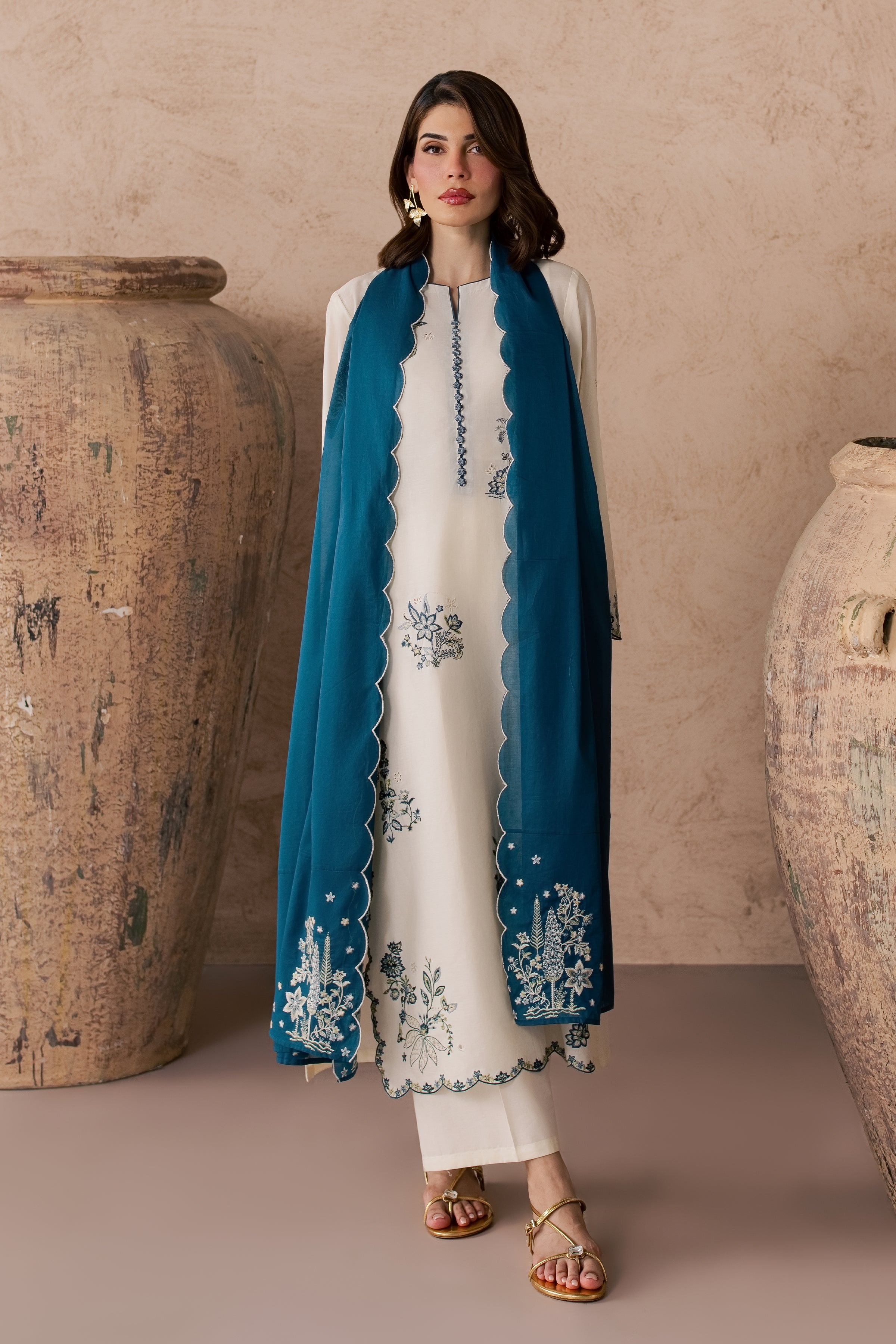 Fable 3Pc - Embroidered Lawn Dress