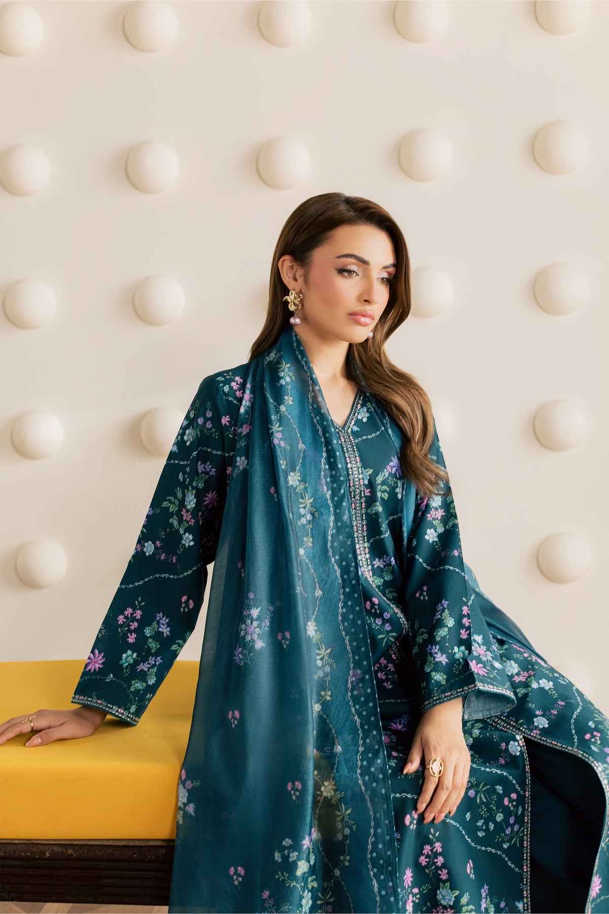 Aswa 3Pc - Embroidered Cambric Pret