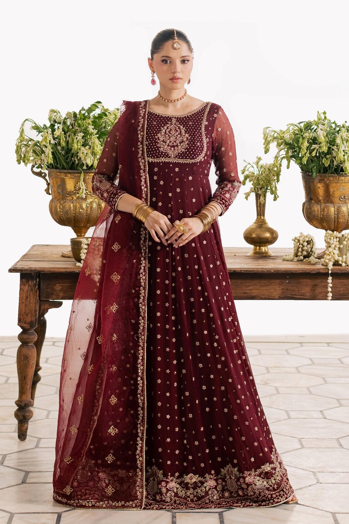 Maroon Fawn 3Pc - Wedding Formal Dress