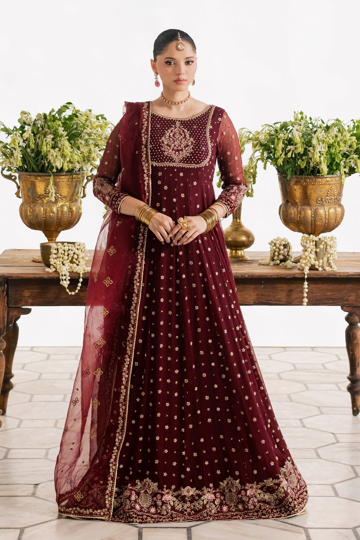 Maroon Fawn 3Pc - Wedding Formal Dress