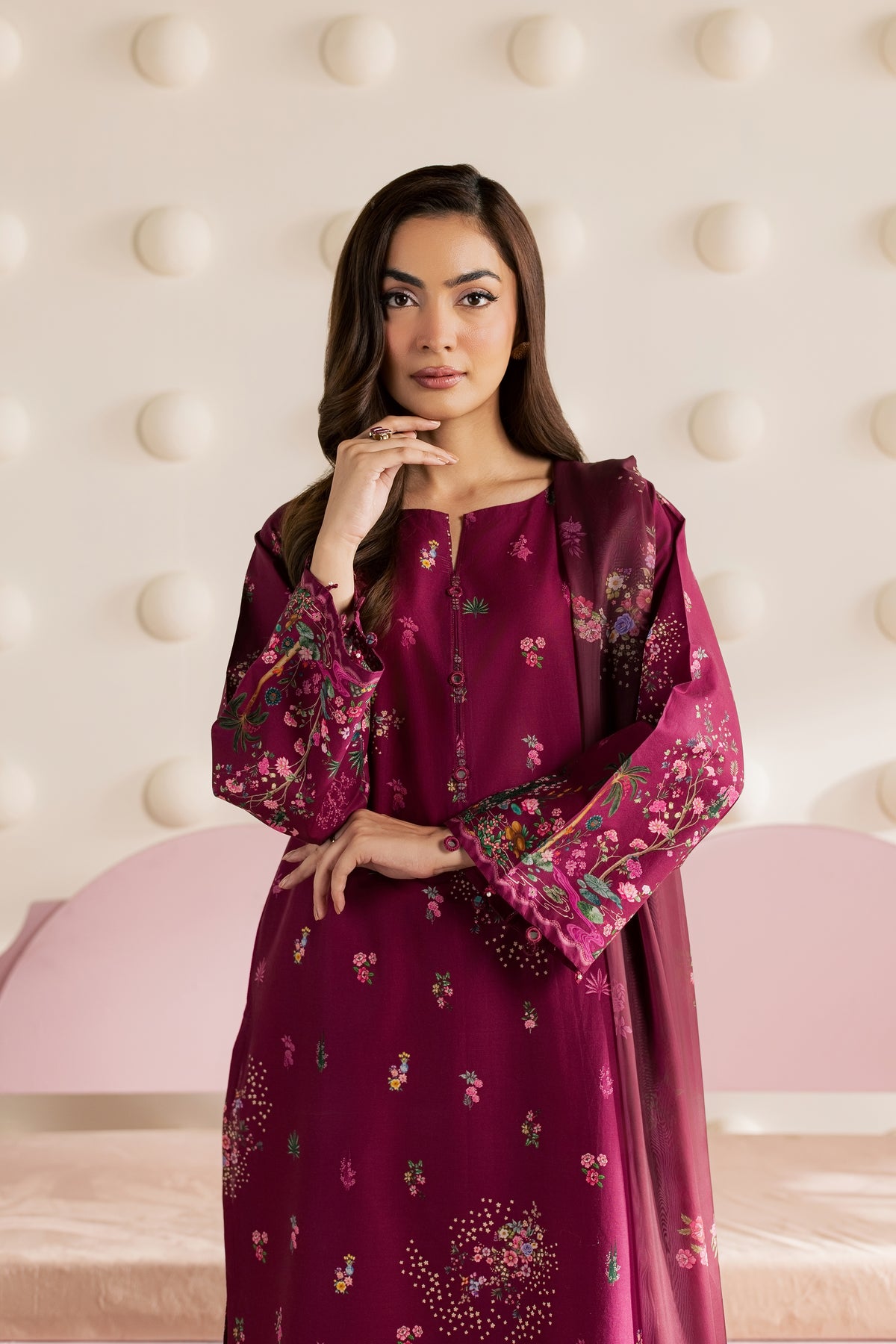 Zein 3Pc - Embroidered Cambric Pret