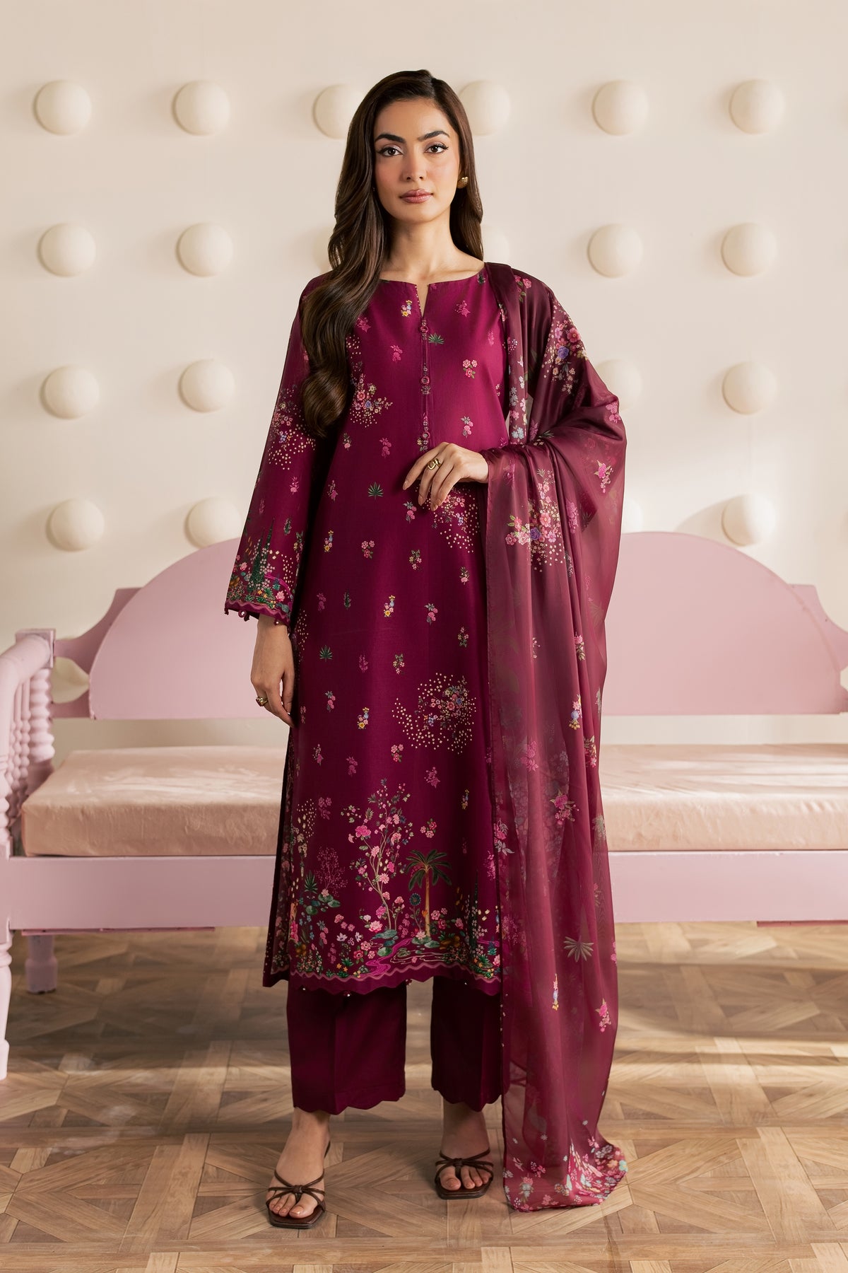 Zein 3Pc - Embroidered Cambric Pret