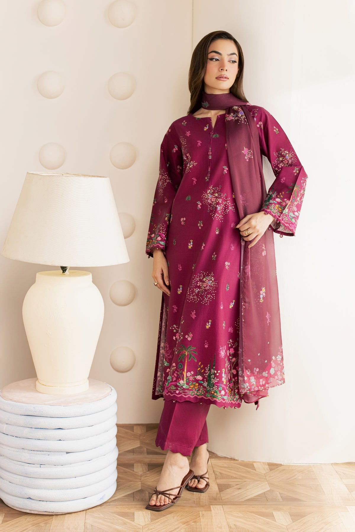 Zein 3Pc - Embroidered Cambric Pret