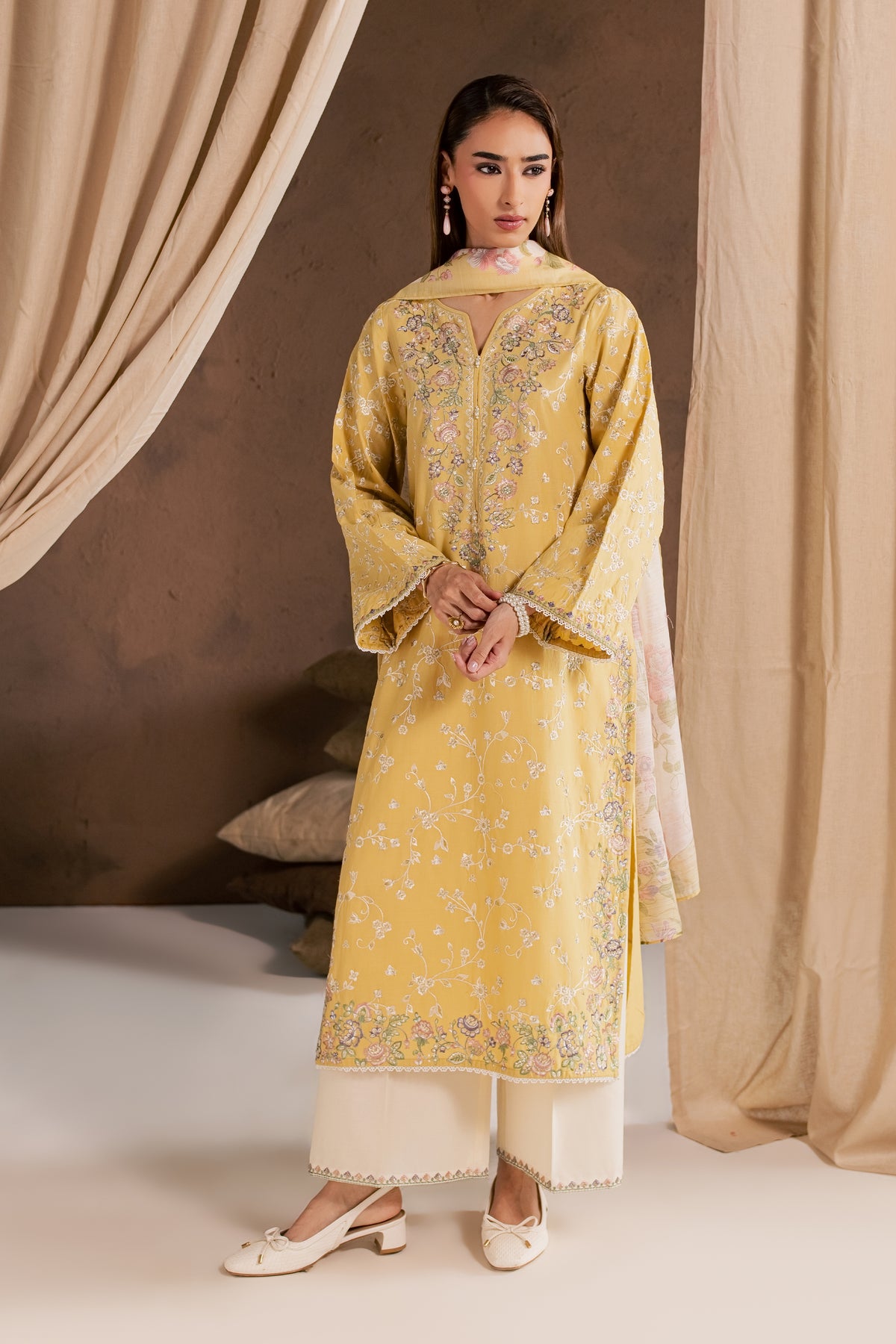 Sunlit Garden 3Pc - Embroidered Cambric Pret
