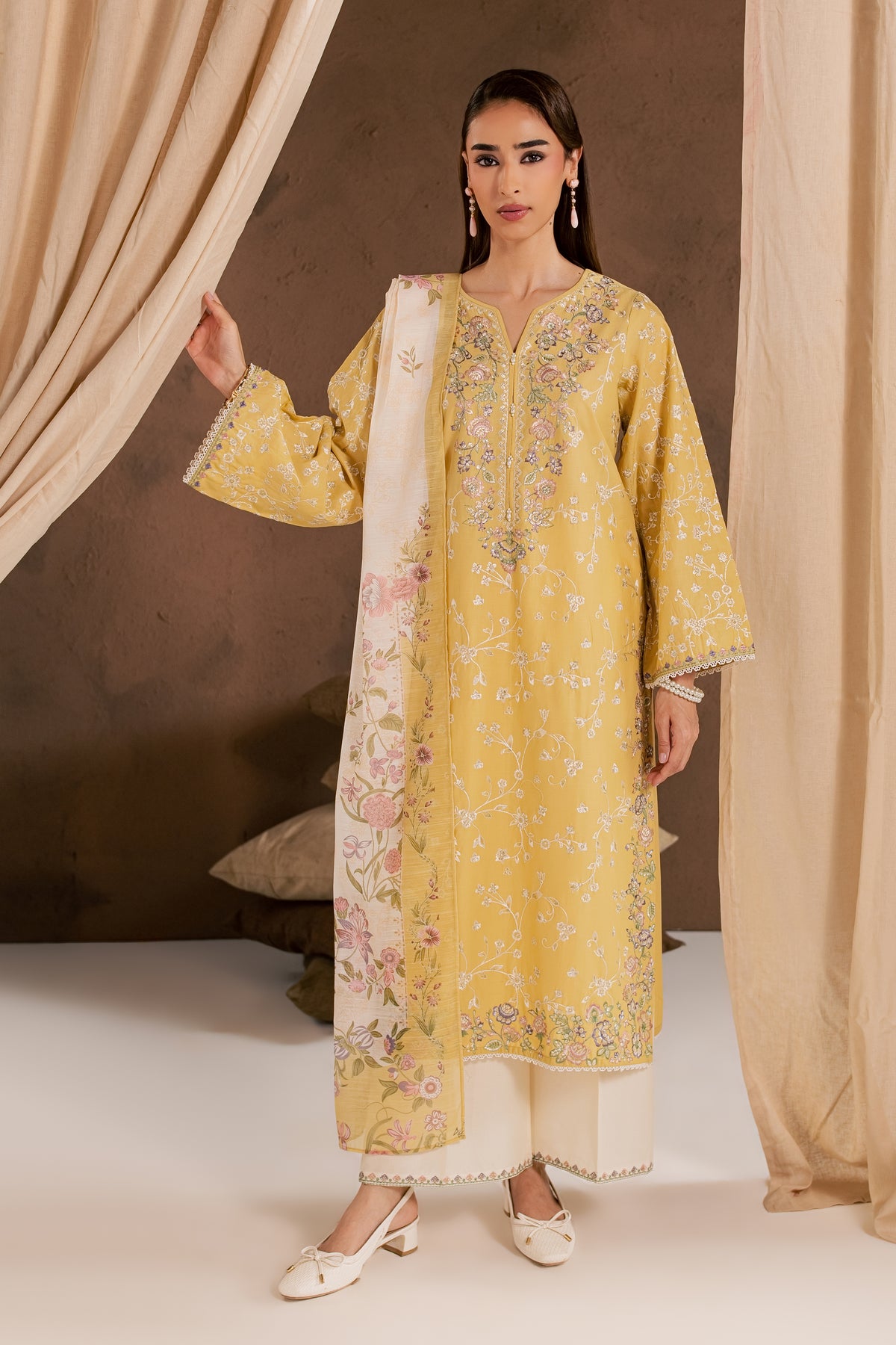 Sunlit Garden 3Pc - Embroidered Cambric Pret