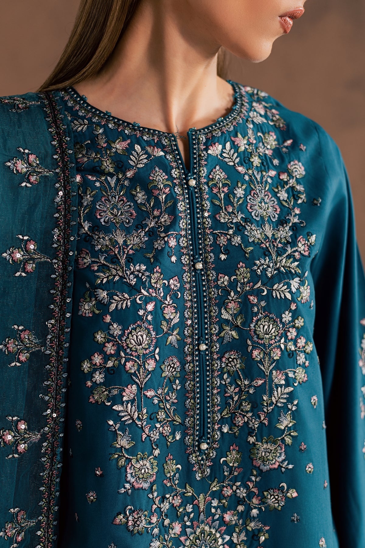 Viya 3Pc - Embroidered Cambric Pret