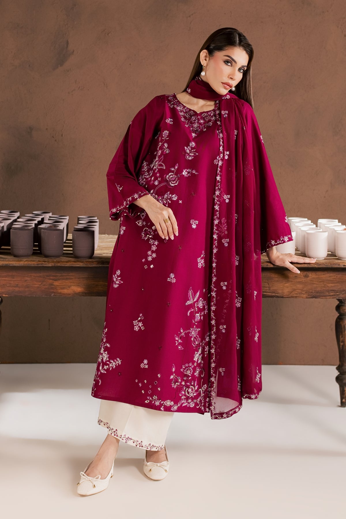 Jammy 3Pc - Embroidered Cambric Pret