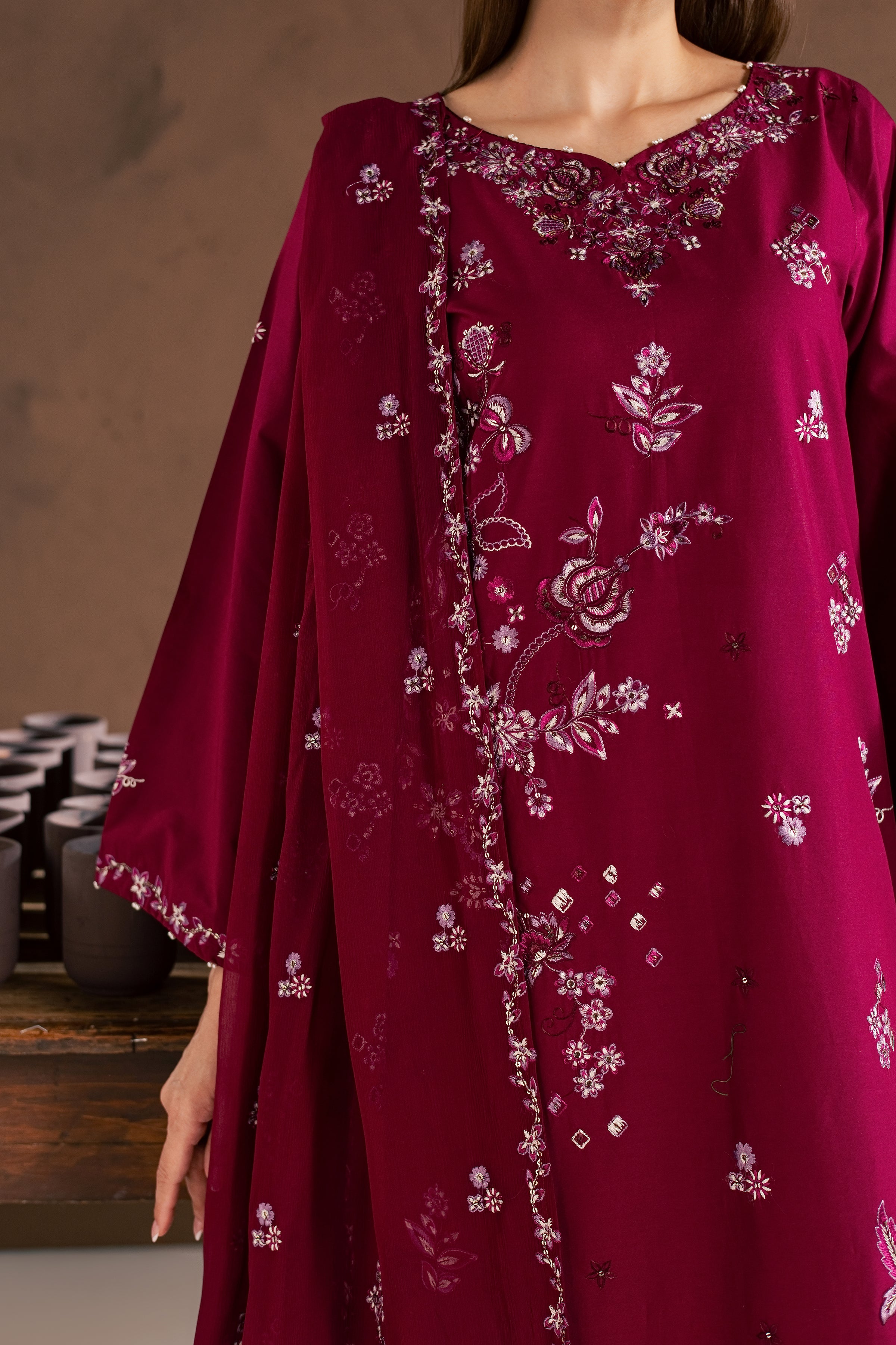 Jammy 3Pc - Embroidered Cambric Pret