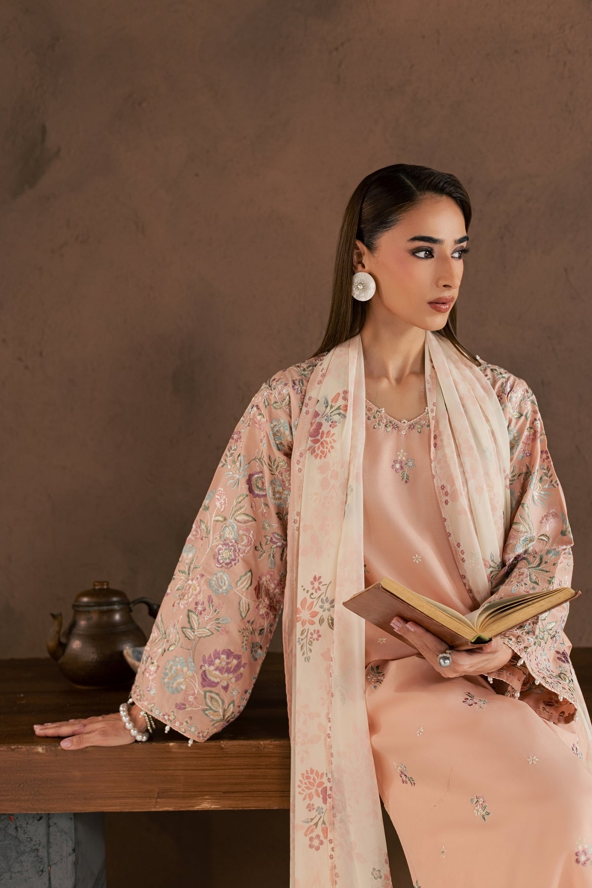 Humain 3Pc - Embroidered Cambric Pret