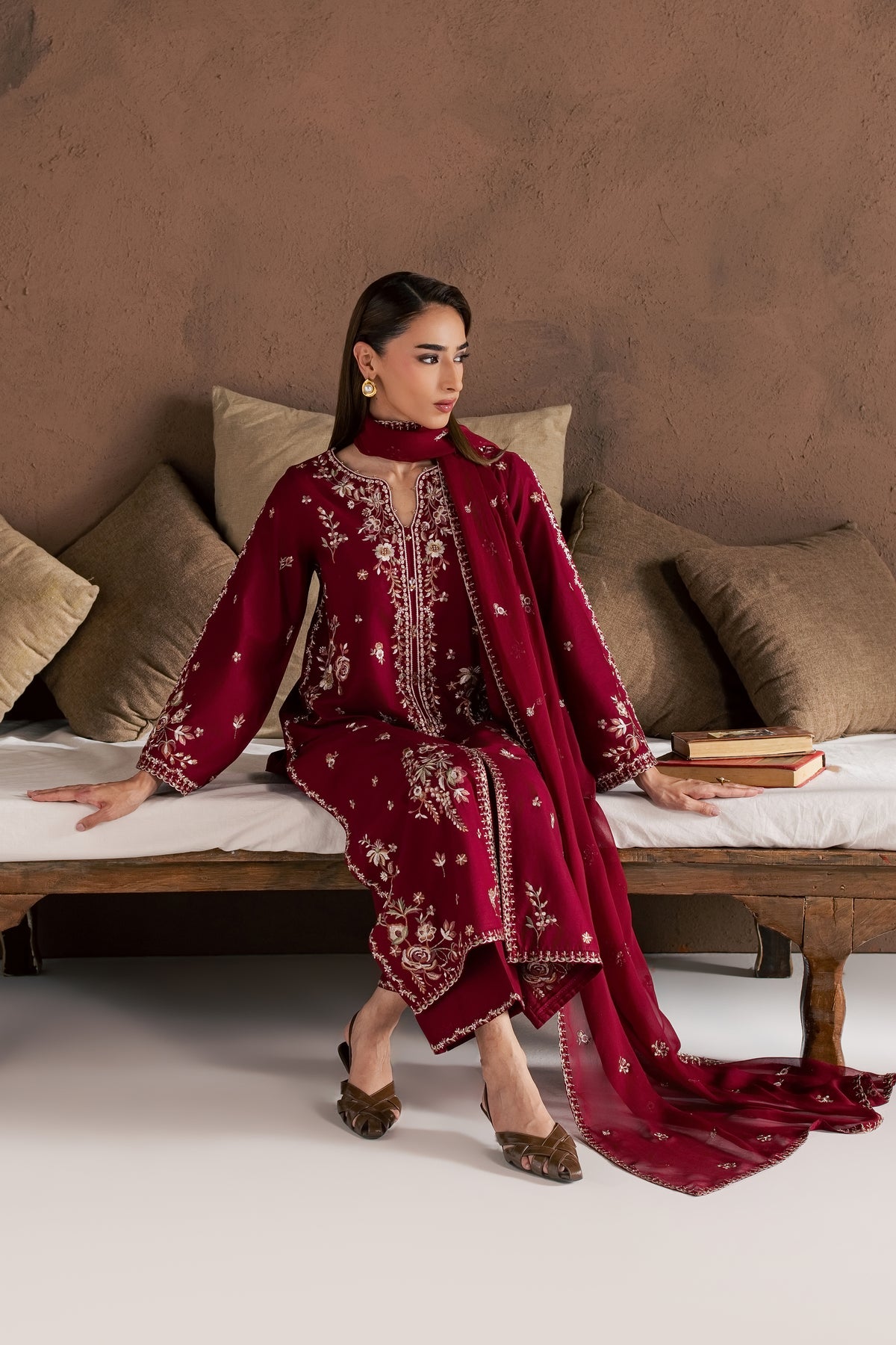 Zarshak 3Pc - Embroidered Cambric Pret