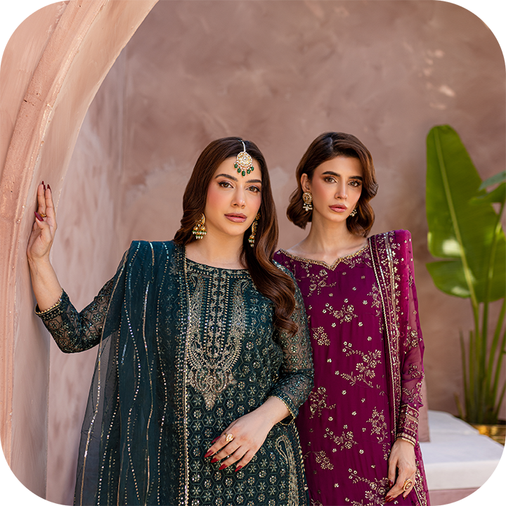Emmbroidered Luxe PRET ft. Hira & Hemayal - Ready to Wear - Festive Collection - Pakistan