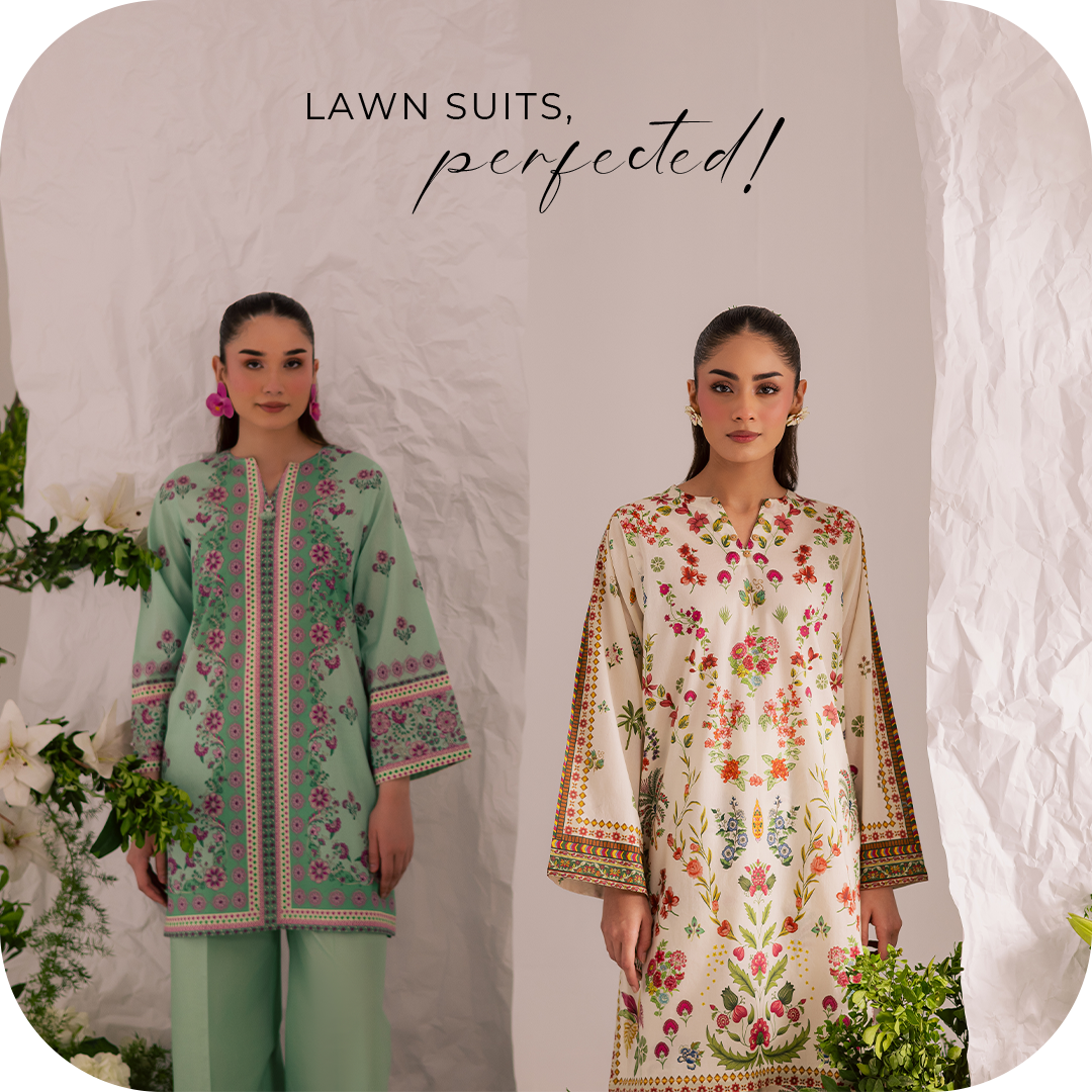 Lightweight and stylish summer lawn suits in pastel and black, perfect for hot weather and every occasion this season.