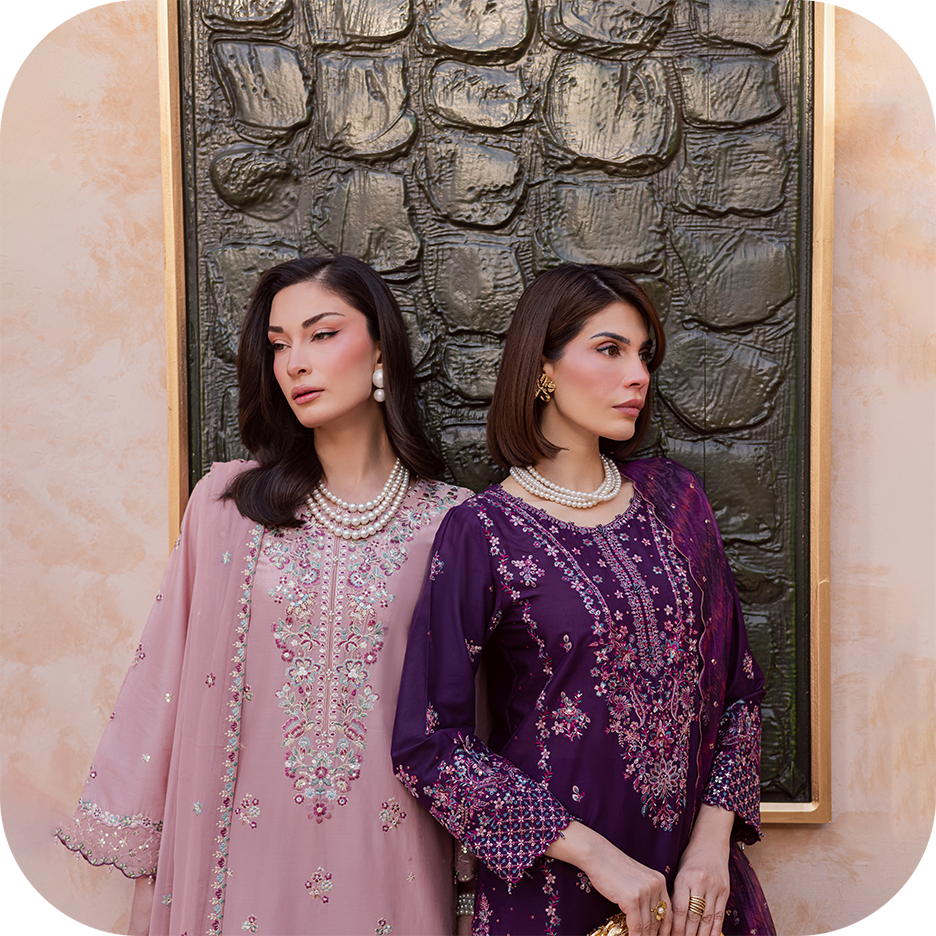 Freesia II embroidered Eid lawn outfit with floral detailing  Elegant Eid lawn ensemble from Freesia II collection  Embroidered lawn shirt with culottes and dupatta for Eid  Freesia II festive Eid lawn outfit with delicate embroidery  Floral inspired Eid 