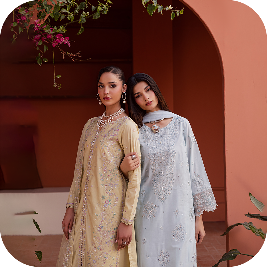 Aurea Eid Lawn Collection dress with soft silhouettes and festive details for elegant Eid style.