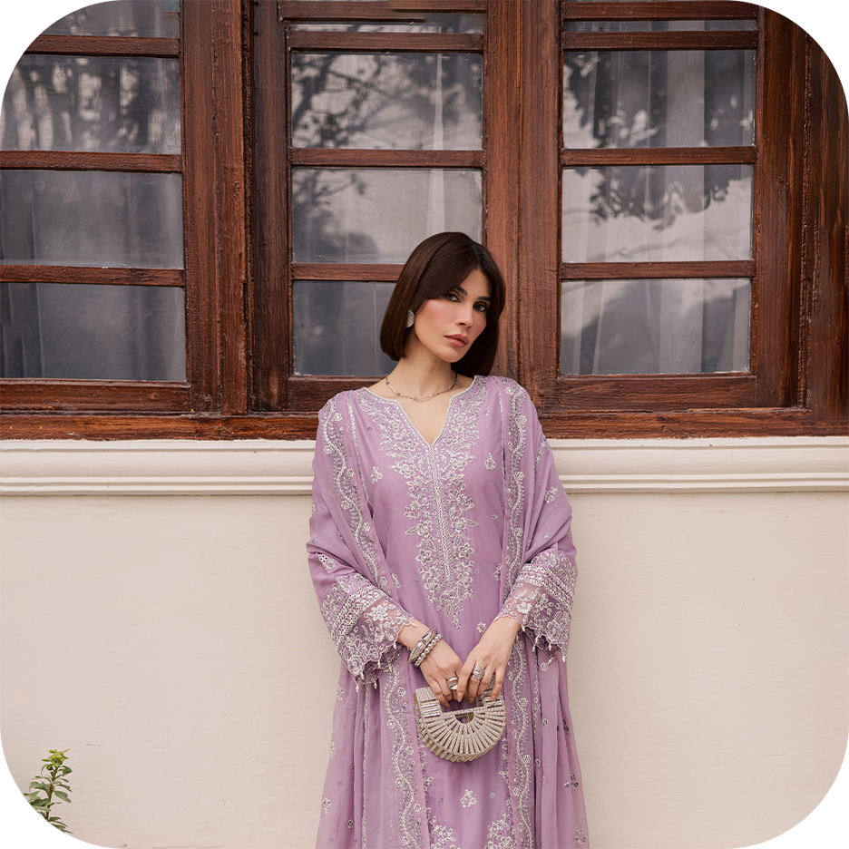 FEYRE luxury Eid lawn outfits featuring embroidered lawn and festive silhouettes  BATIK Eid lawn collection with embroidered shirts, culottes, and dupattas  Embroidered Eid lawn dresses designed for festive daytime celebrations  Luxury Eid lawn outfits by