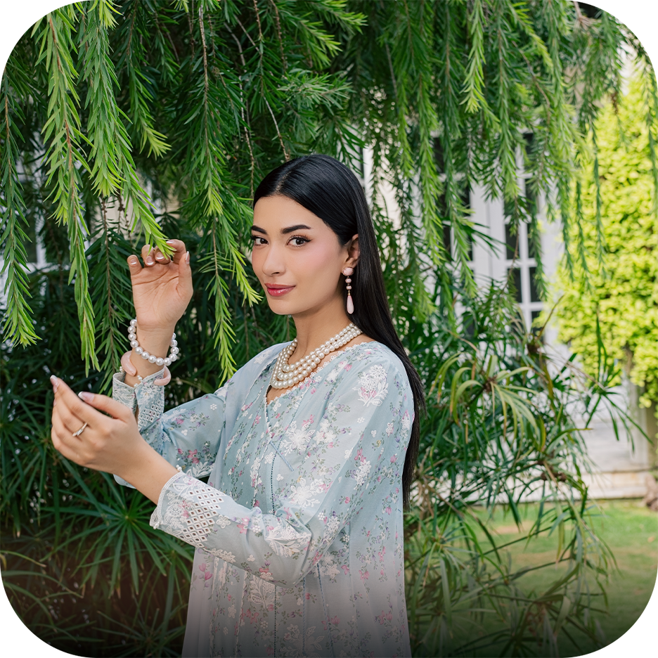 Luxury printed lawn ensemble from Ophelia by BATIK featuring elegant silhouettes and contemporary styling.