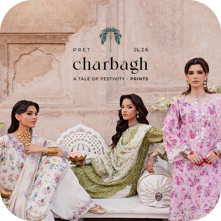 Charbagh delicate floral prints perfect for Eid celebrations